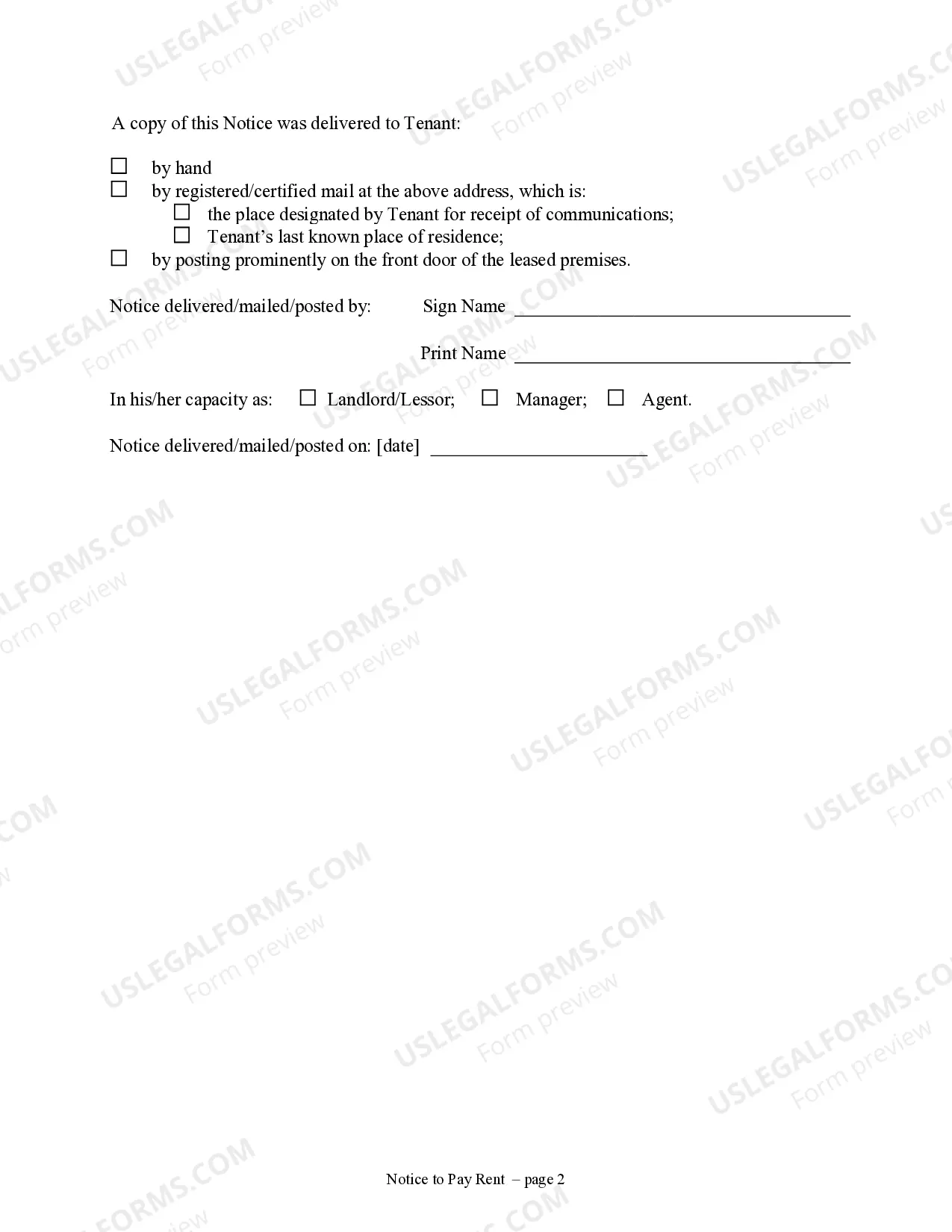 Preview 7 Day Notice to Pay Rent or Lease Terminates - Nonresidential or Commercial