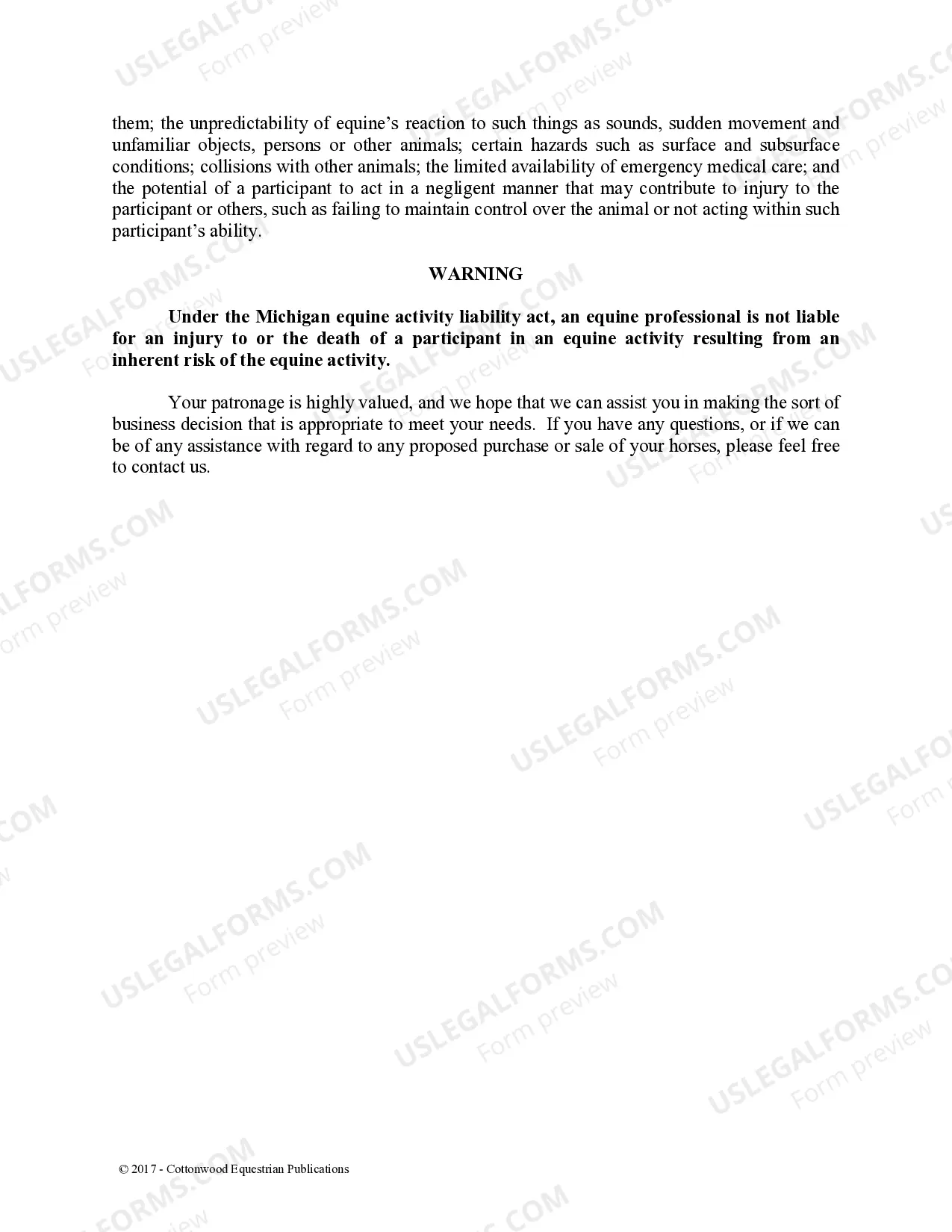 Preview Pre-Purchase Recommendations - Horse Equine Forms