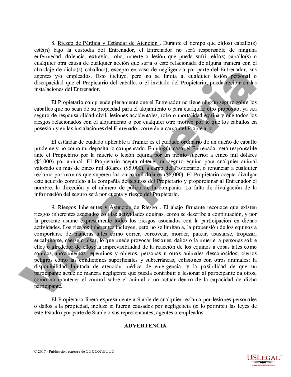 Preview Contrato de Entrenamiento - Caballo Equino Formas