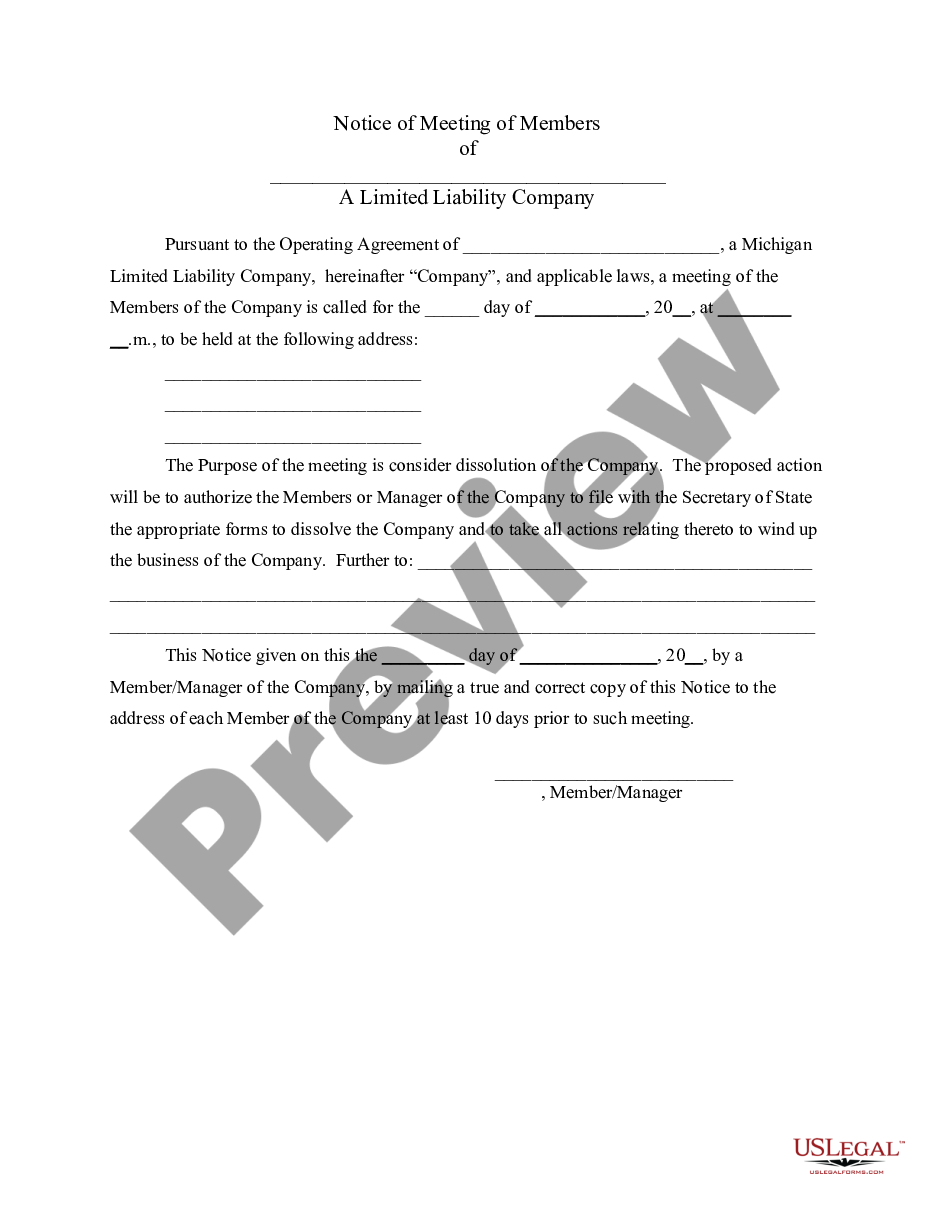page 4 LLC Notices, Resolutions and other Operations Forms Package preview