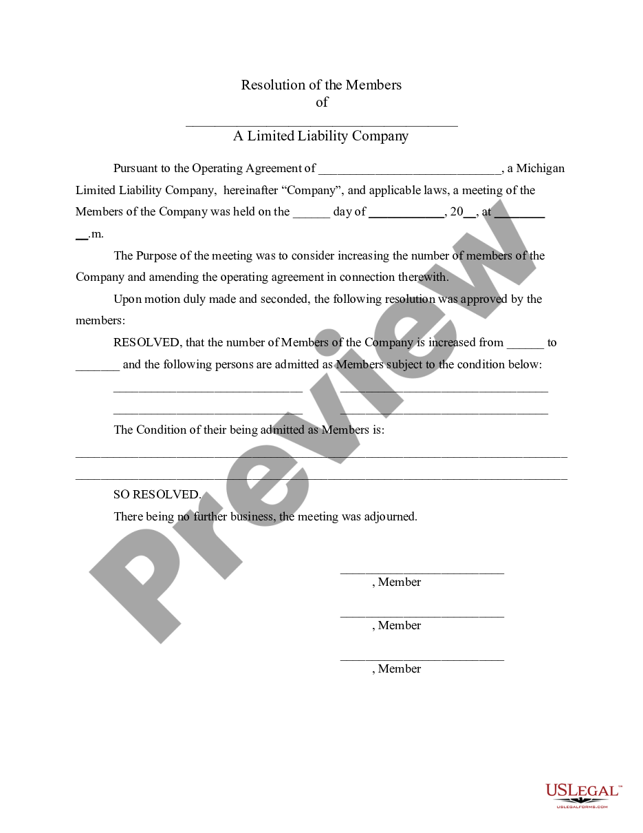 page 7 LLC Notices, Resolutions and other Operations Forms Package preview