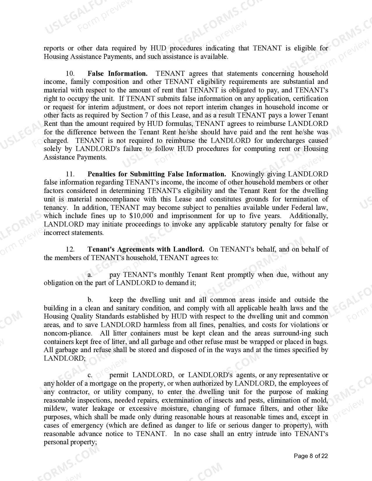 Preview Michigan Section 8 Lease Agreement