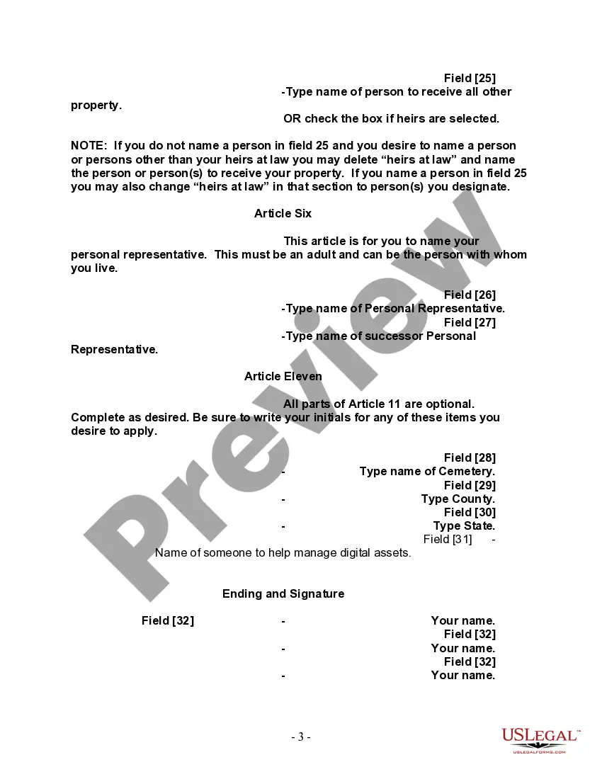 Preview Mutual Wills containing Last Will and Testaments for Man and Woman living together not Married with No Children