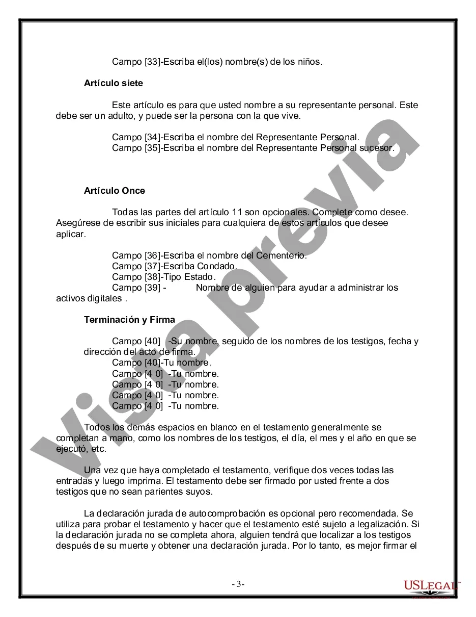 Preview Paquete de Testamentos Mutuos de Últimas Voluntades y Testamentos para Personas Solteras que conviven con Hijos Mayores de Edad