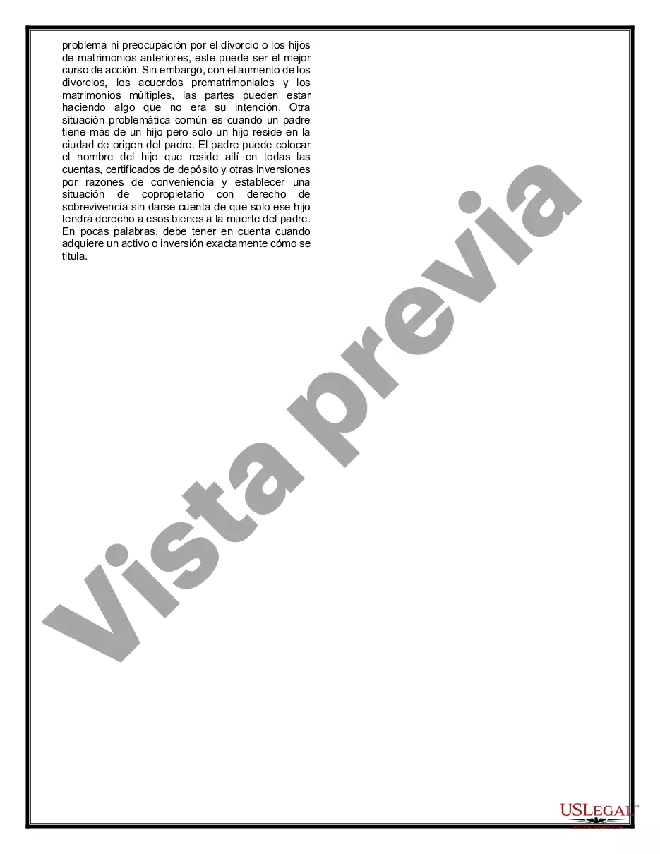 Preview Testamentos Mutuos o Últimas Voluntades y Testamentos para Personas Solteras que viven juntas, no Casadas con Hijos Menores