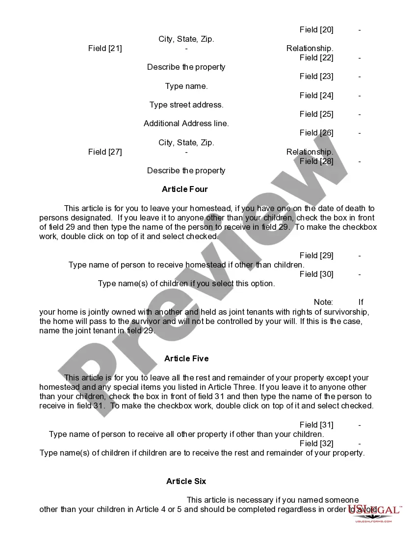 Preview Mutual Wills or Last Will and Testaments for Man and Woman living together, not Married with Minor Children
