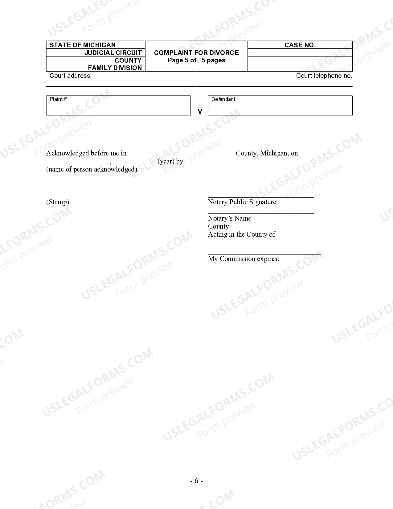Preview Complaint for Divorce with Minor Children