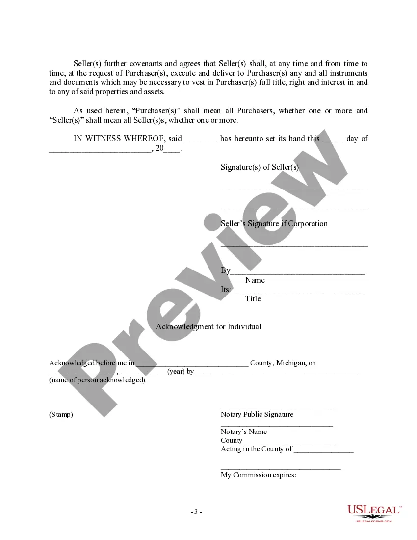 Preview Bill of Sale in Connection with Sale of Business by Individual or Corporate Seller