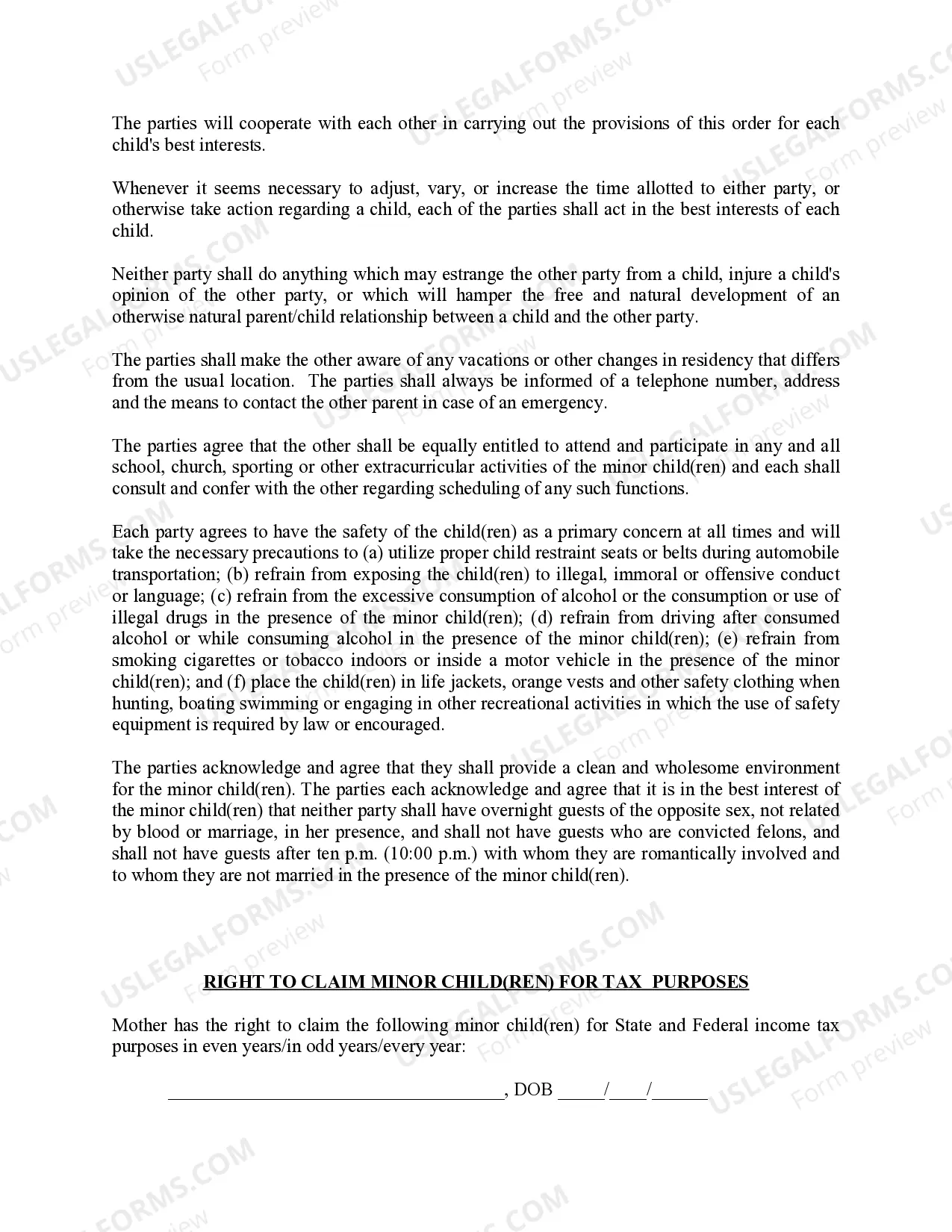 Preview Michigan Judicial Circuit Court - Order Regarding Custody, Parenting Time (Visitation) and Child Support - Sole Physical Custody with Reasonable Visitation