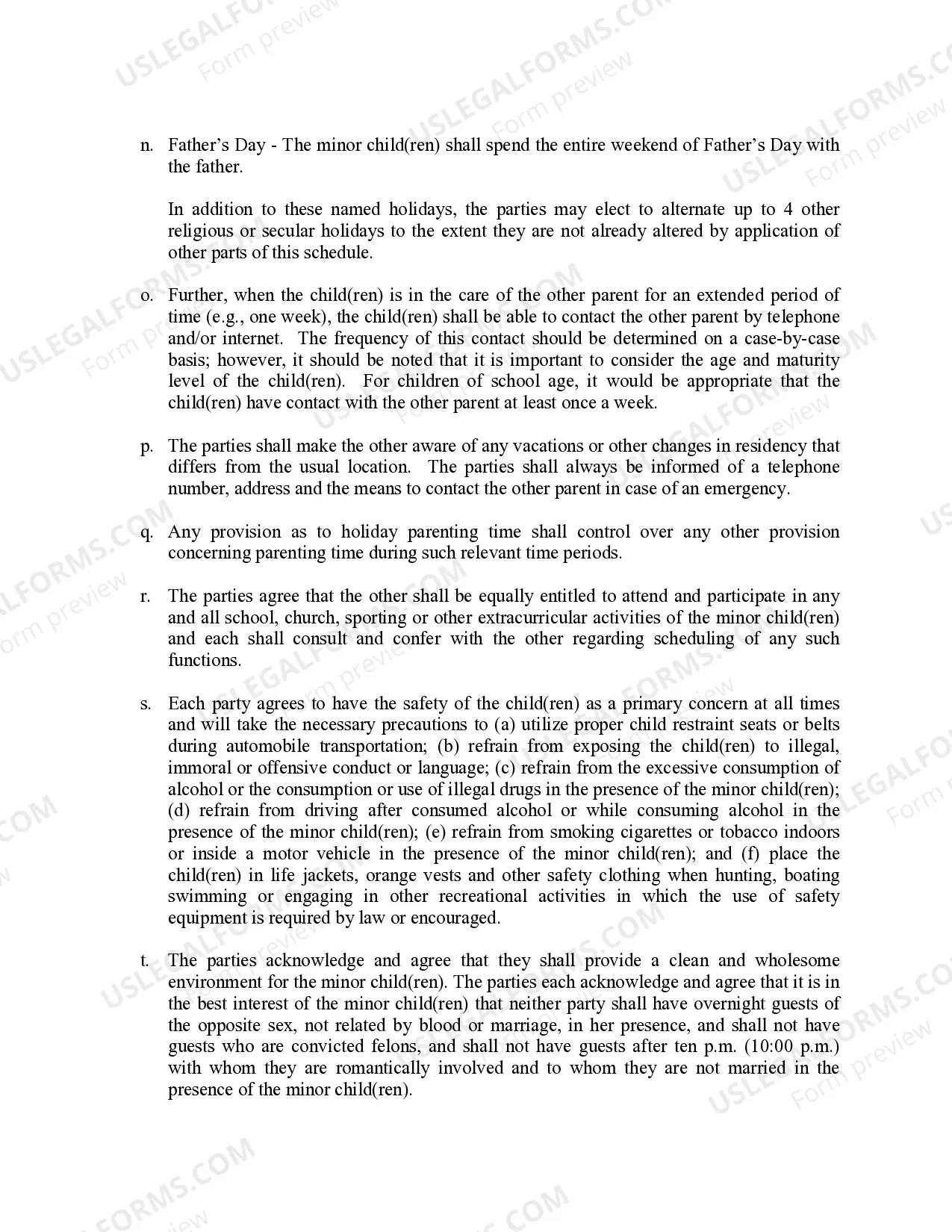 Preview Michigan Judicial Circuit Court - Order Regarding Custody, Parenting Time (Visitation) and Child Support - Joint Physical Custody with Parenting Time Schedule Occuring on Weekends