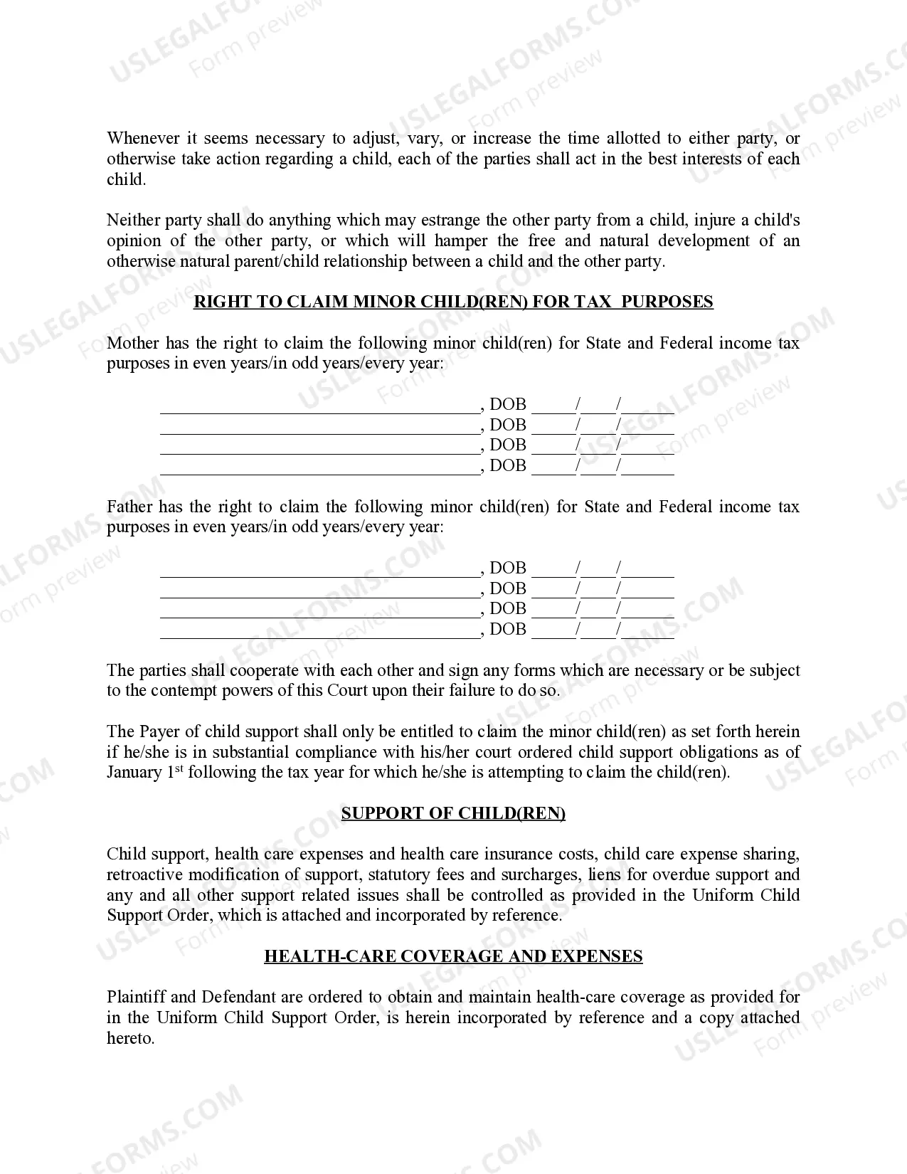 Preview Michigan Judicial Circuit Court - Order Regarding Custody, Parenting Time (Visitation) and Child Support - Joint Physical Custody with Parenting Time Schedule for Alternating Weekends