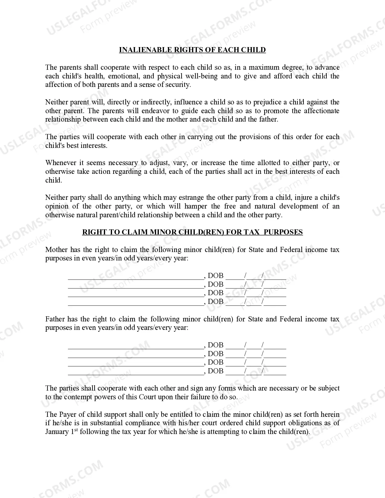 Preview Michigan Judicial Circuit Court - Order Regarding Custody, Parenting Time (Visitation) and Child Support - Split Physical Custody with Various Scheduling Options