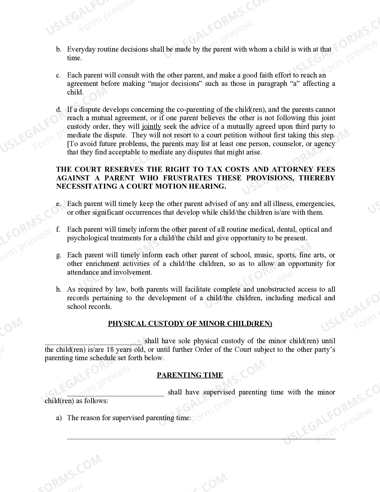 Preview Michigan Judicial Circuit Court - Order Regarding Custody, Parenting Time (Visitation) and Child Support - Sole Physical Custody with Supervised Visitation