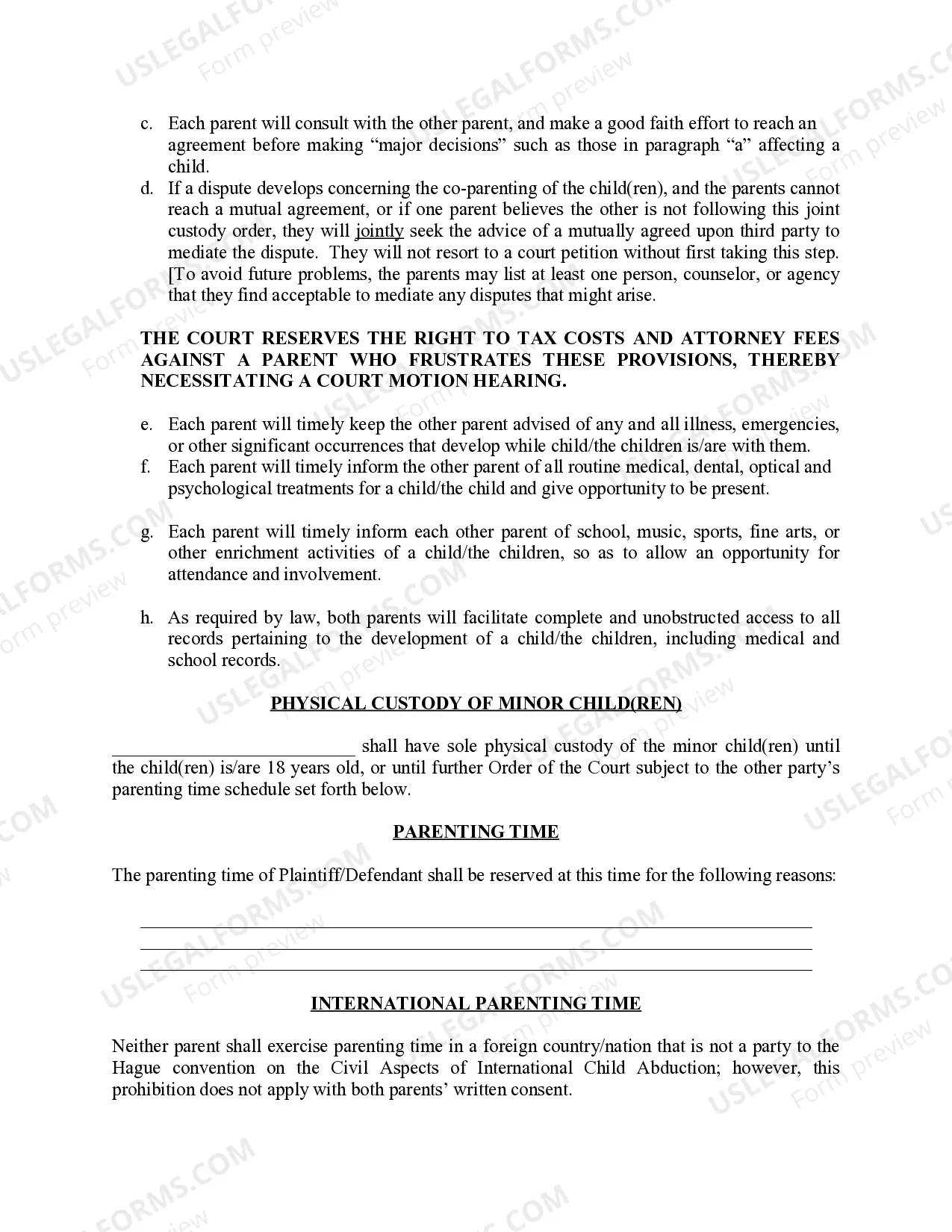 Preview Michigan Judicial Circuit Court - Order Regarding Custody, Parenting Time (Visitation) and Child Support - Sole Physical Custody with Suspended Visitation