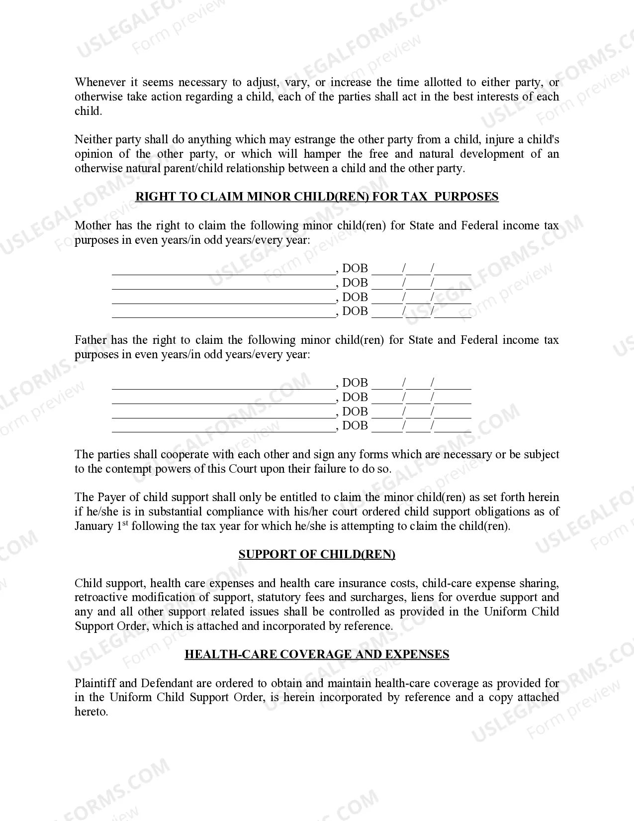 Preview Michigan Judicial Circuit Court - Order Regarding Custody, Parenting Time (Visitation) and Child Support - Sole Physical Custody with Suspended Visitation