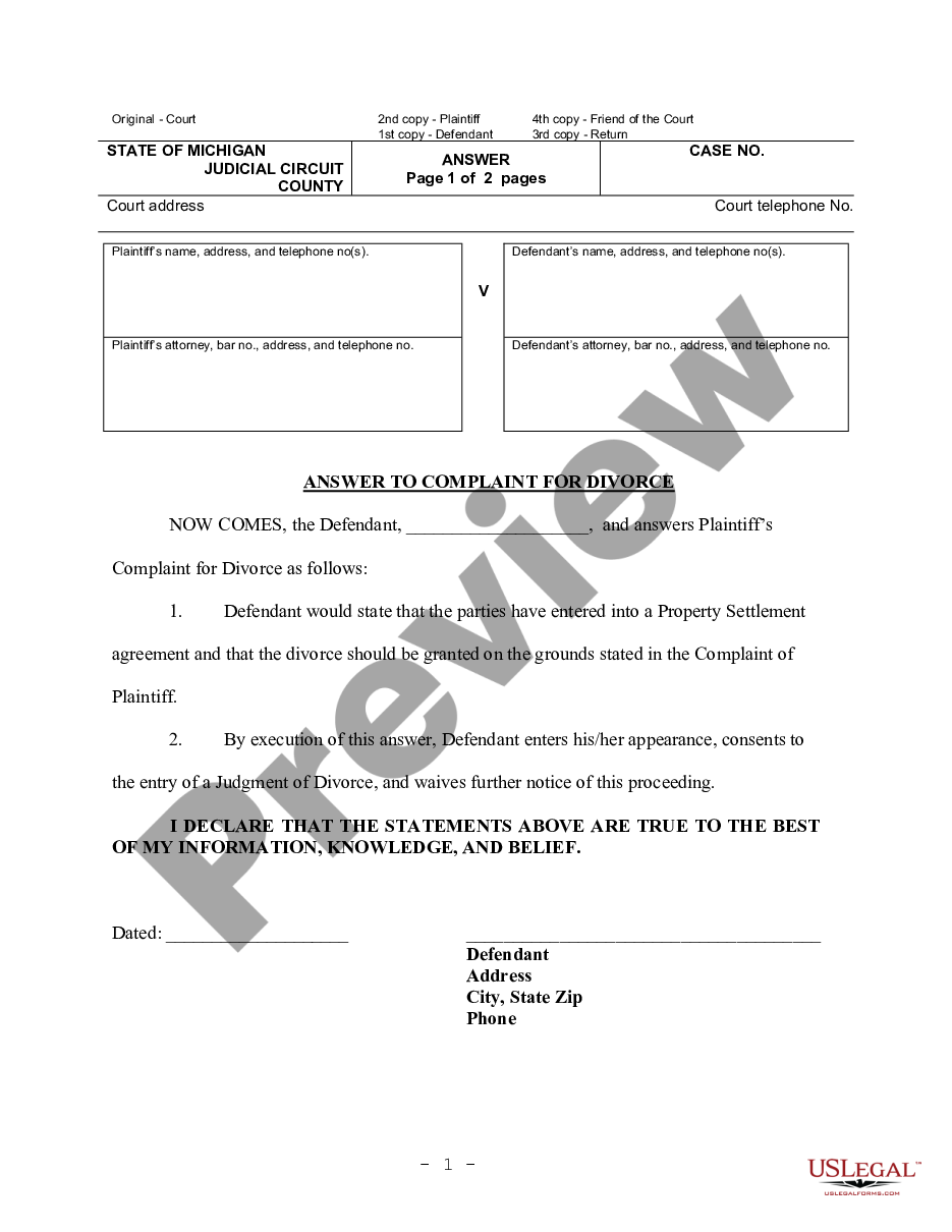 michigan-answer-to-complaint-and-summons-form-us-legal-forms