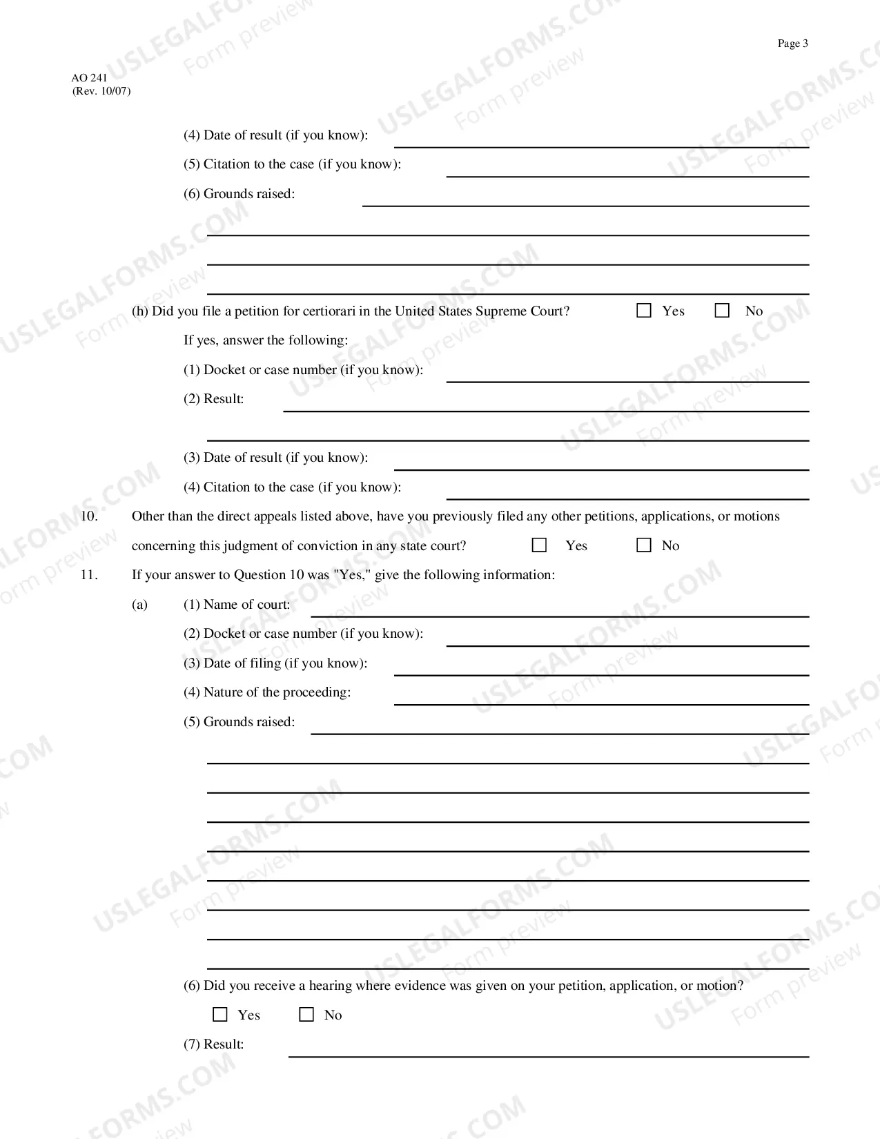 Preview Application for Writ of Habeas Corpus under 28 U.S.C. 2254 by a Person in State Custody