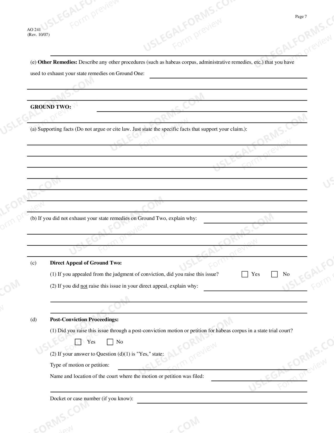 Preview Application for Writ of Habeas Corpus under 28 U.S.C. 2254 by a Person in State Custody