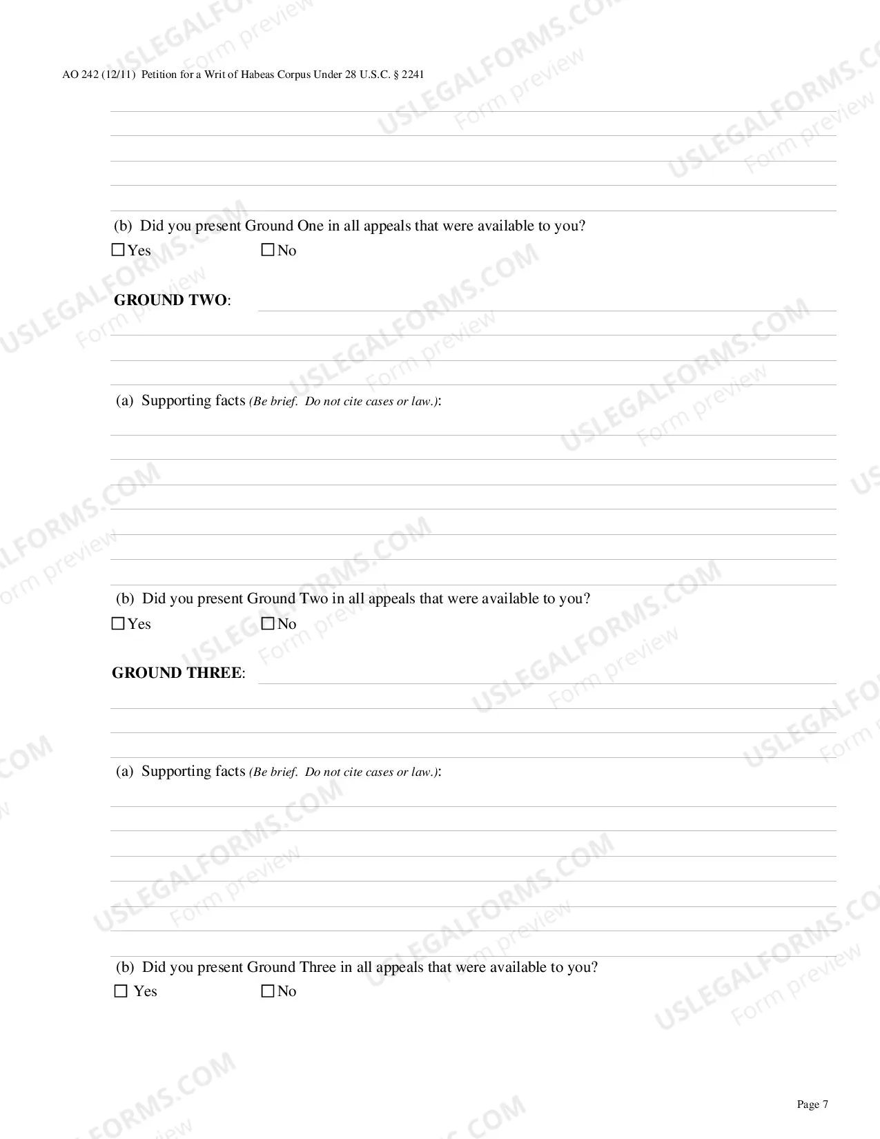 Preview Application for Writ of Habeas Corpus under 28 U.S.C. 2241 by a Person in Federal Custody