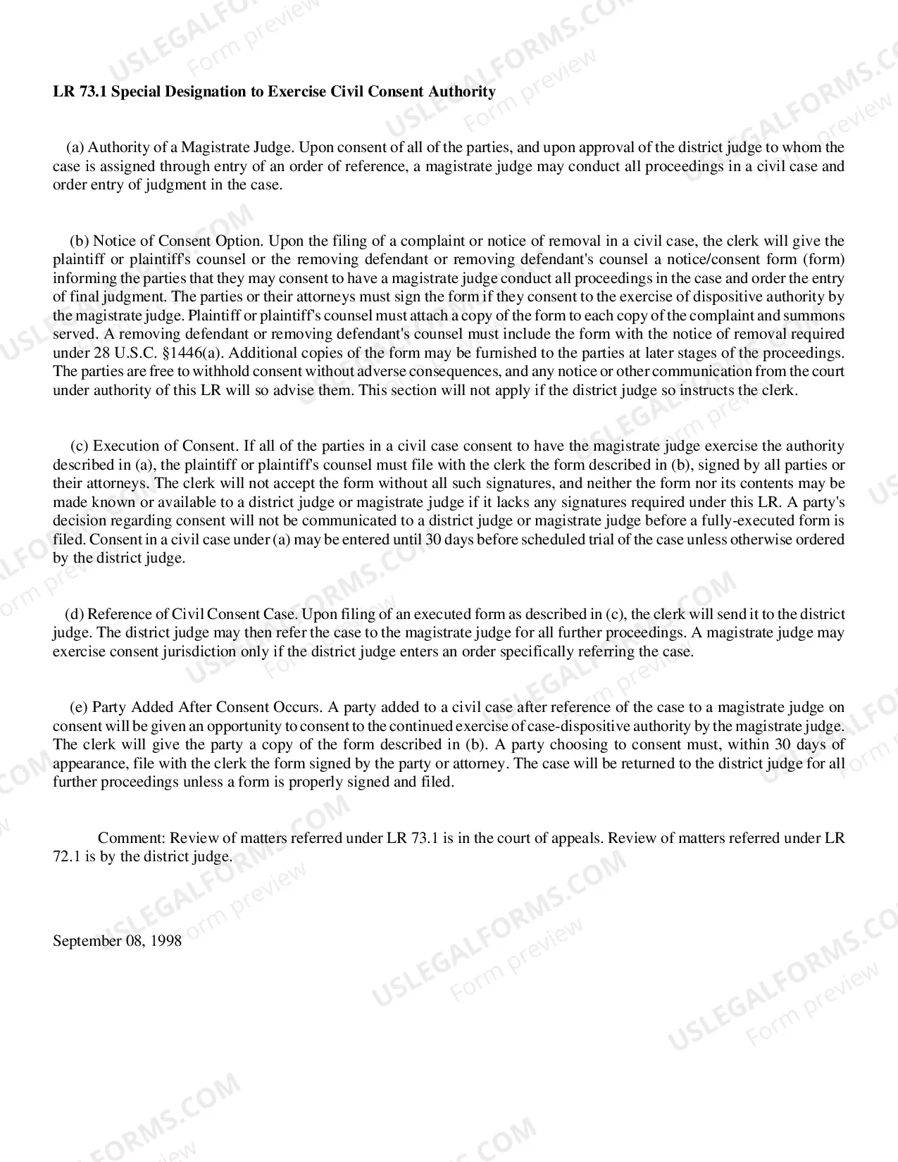 Preview Notice Consent And Reference of A Civil Action To A Magistrate Judge
