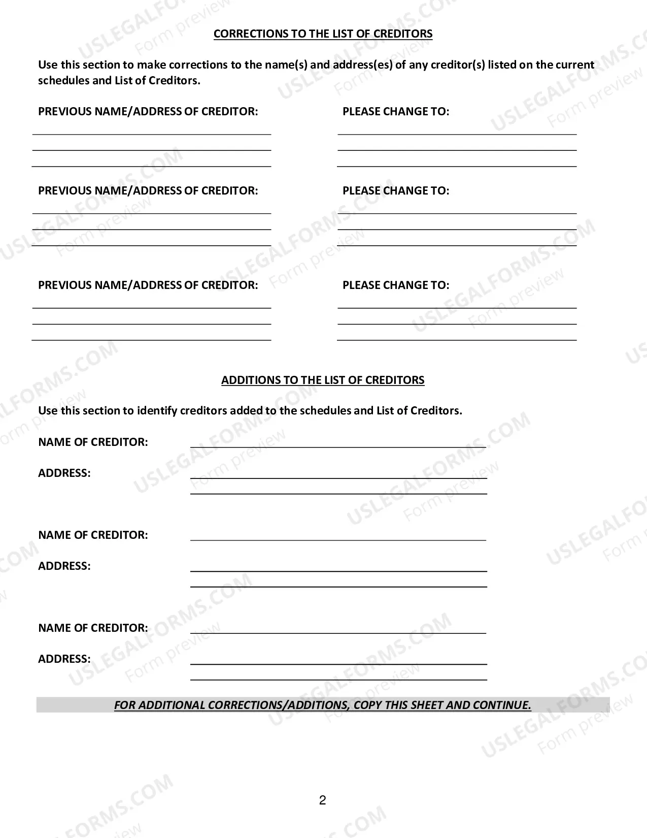 Preview Cover Sheet For Amendments