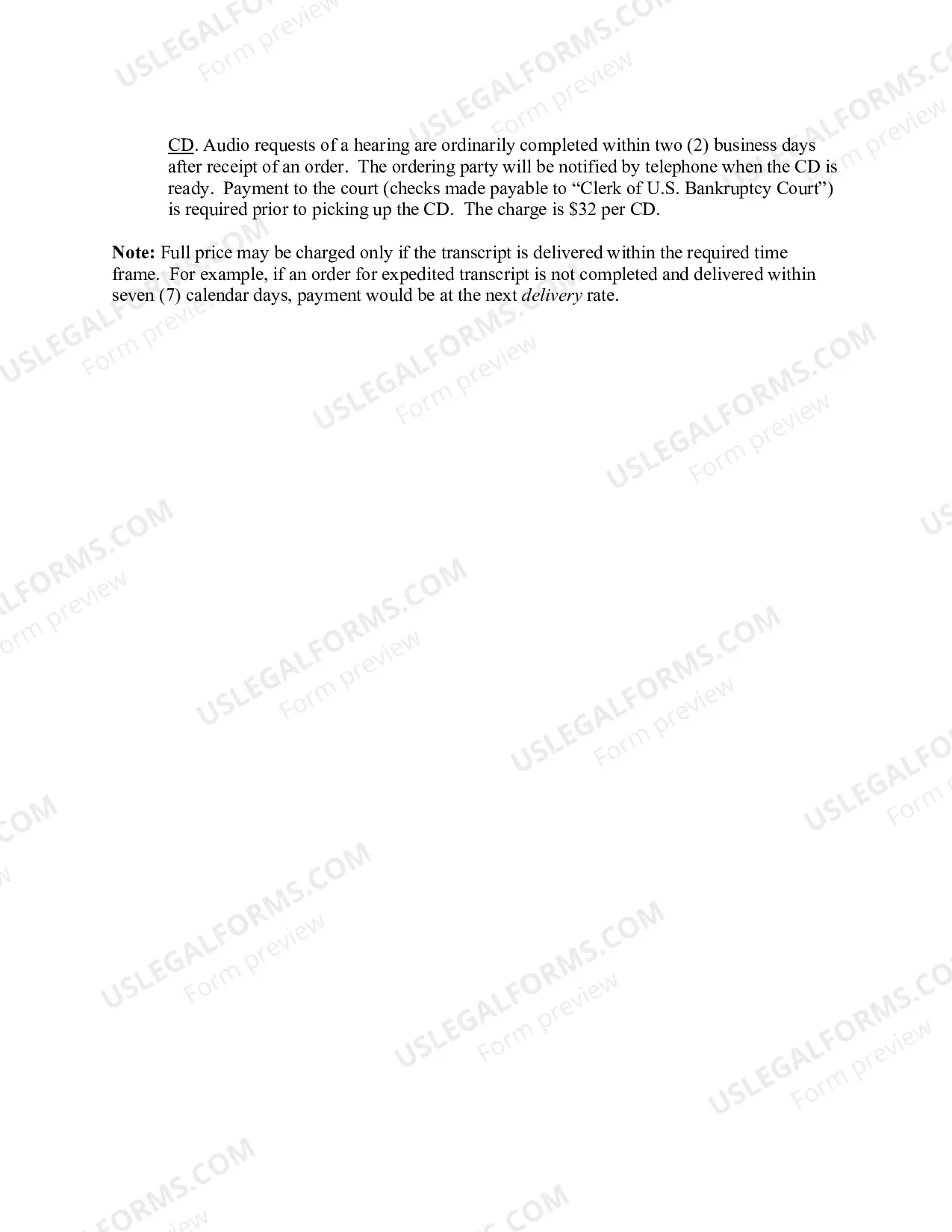Preview Transcript Order Form