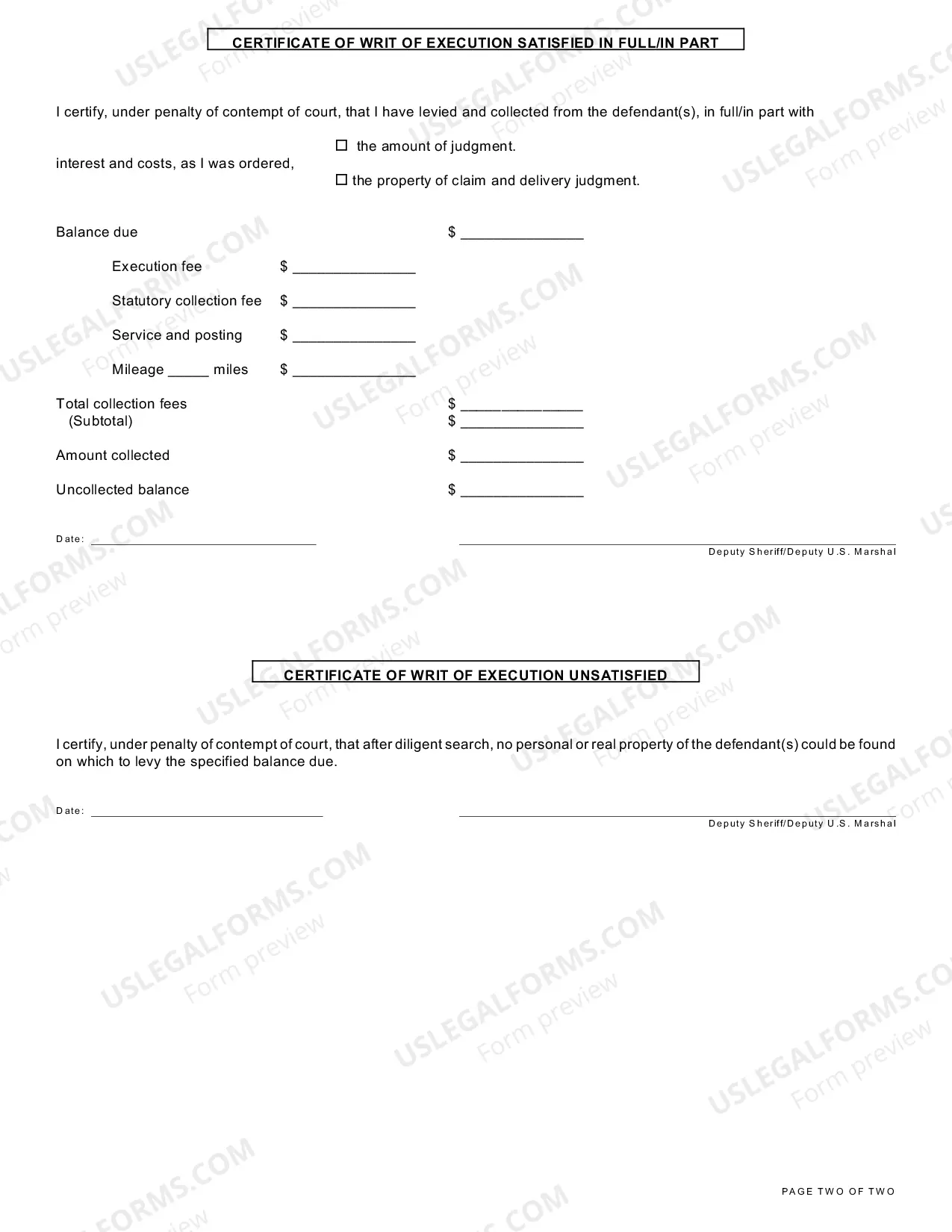 Preview Writ of Execution Against Property