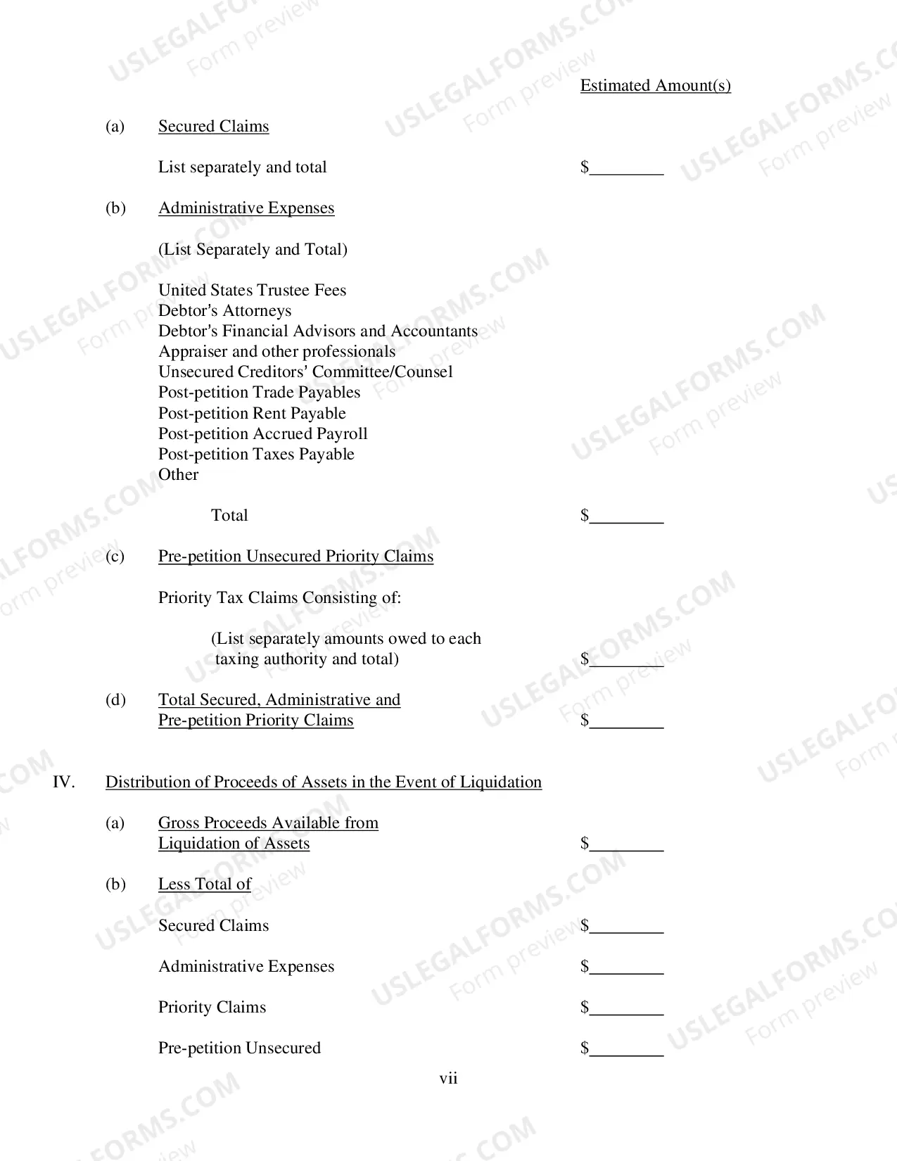 Preview Combined Plan and Disclosure Statement - Judge Oxholm