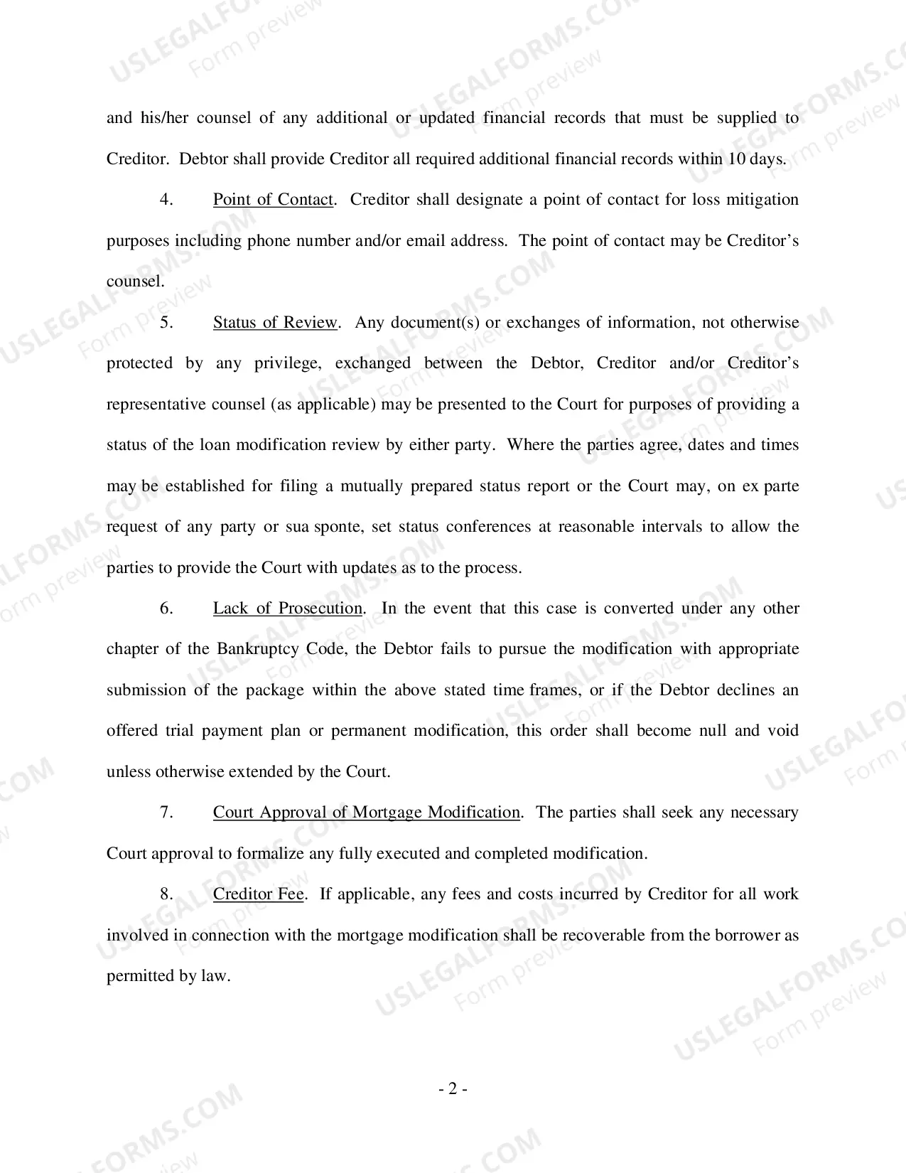 Preview Order Granting Debtor's Motion Requesting Mortgage Modification Review