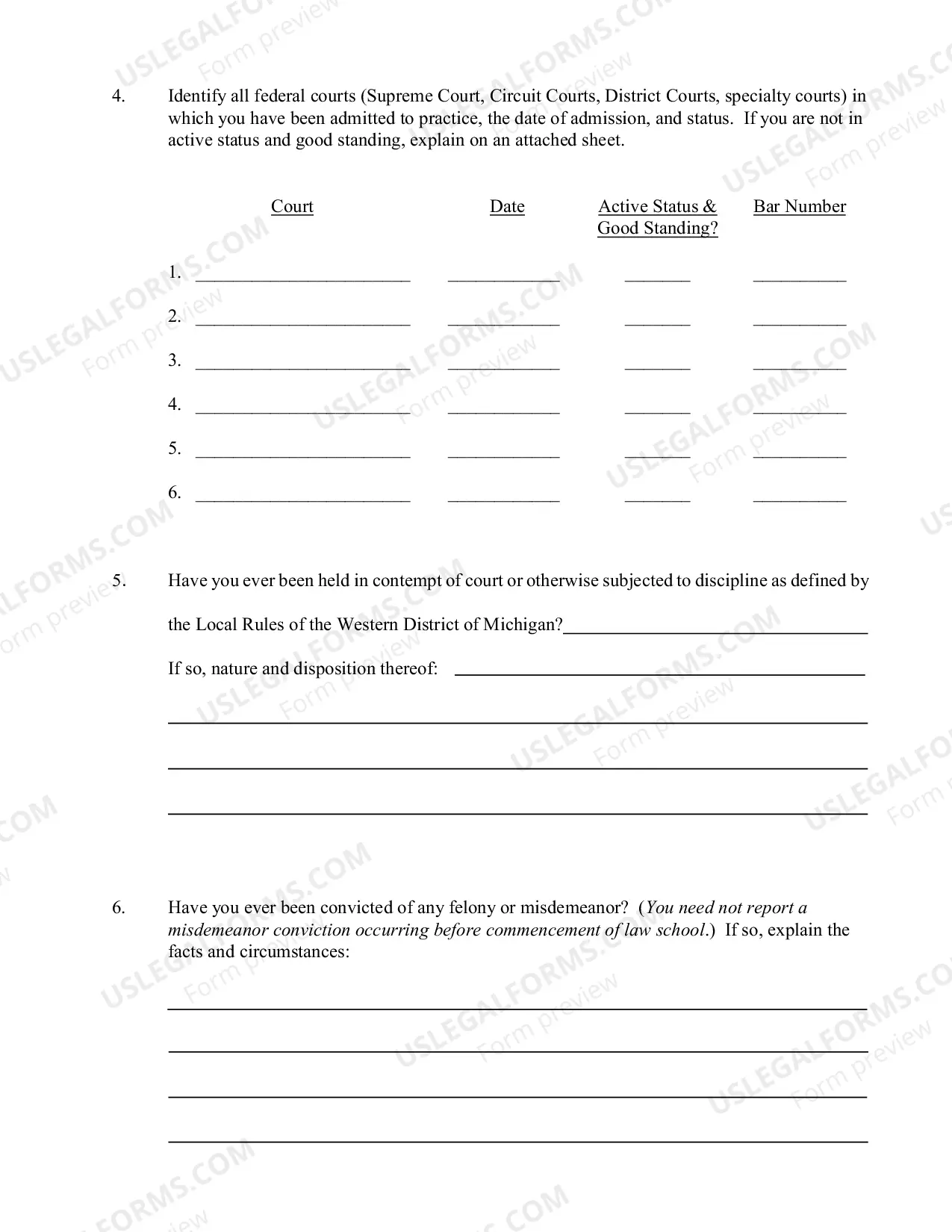 Preview Petition For Admission