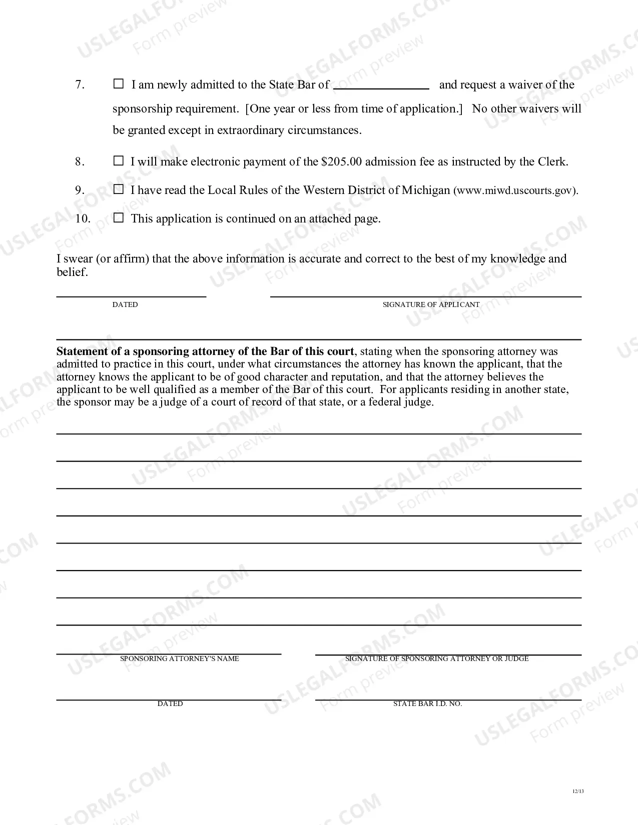 Preview Petition For Admission