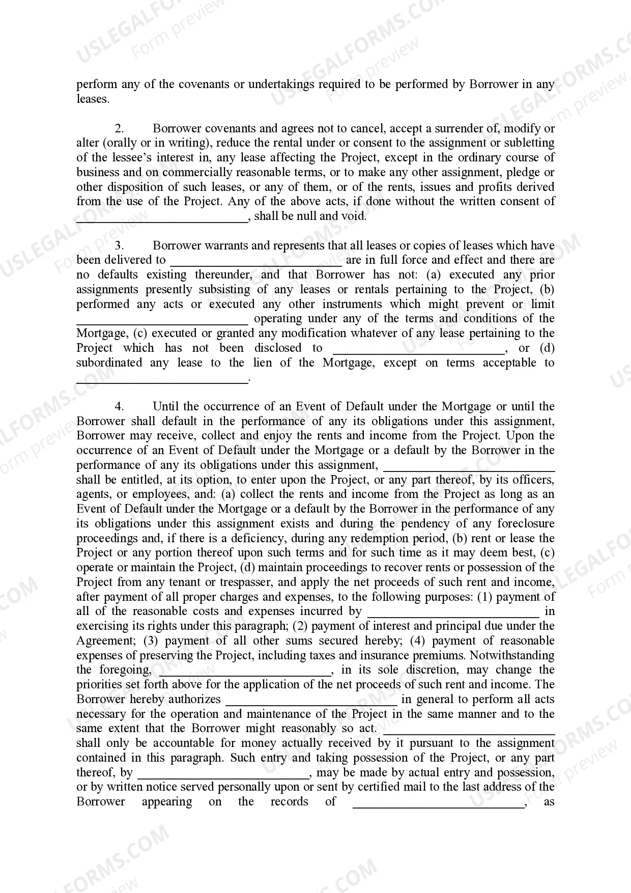 Preview Assignments of Leases and Rents
