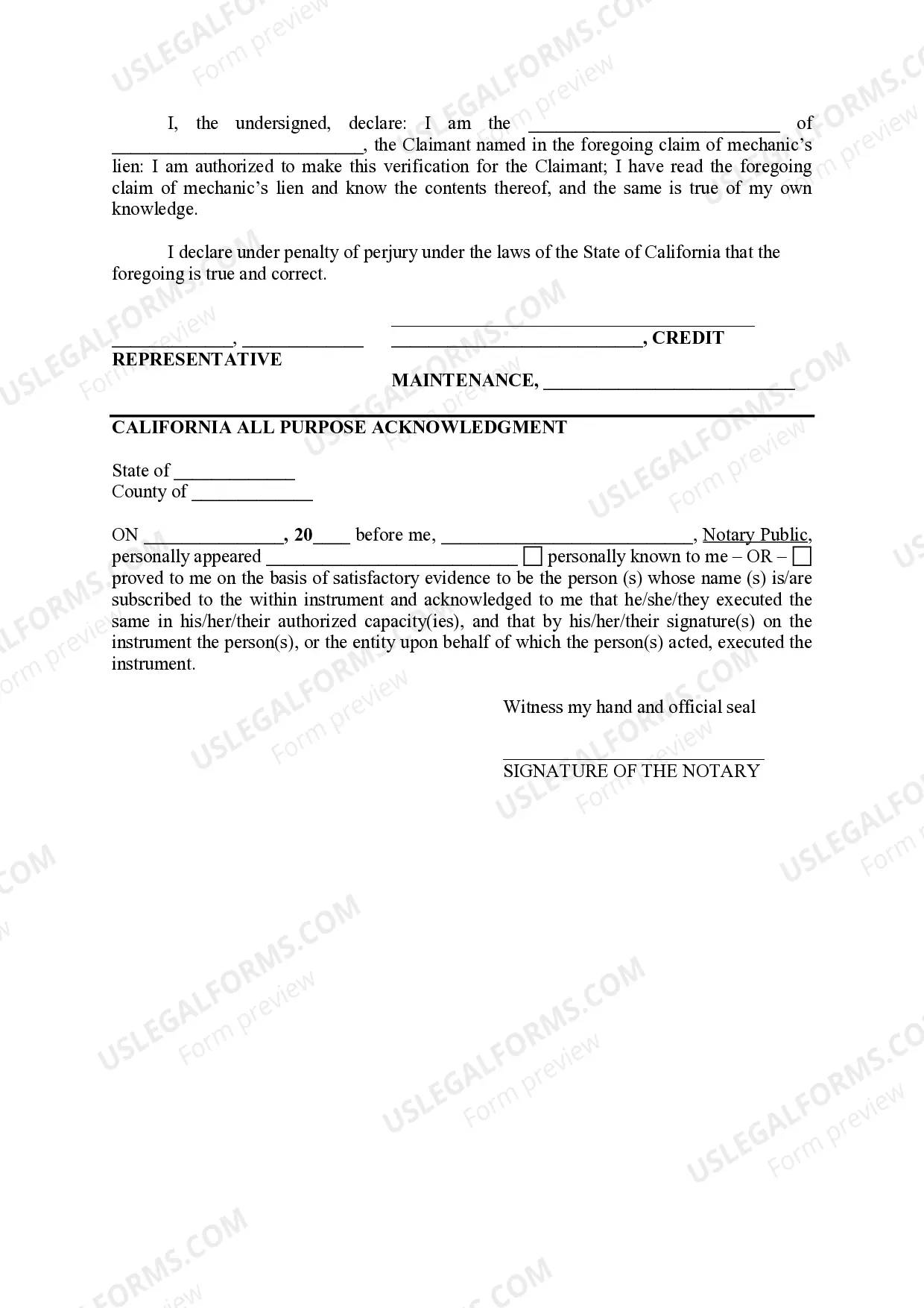 Preview Mechanics Lien