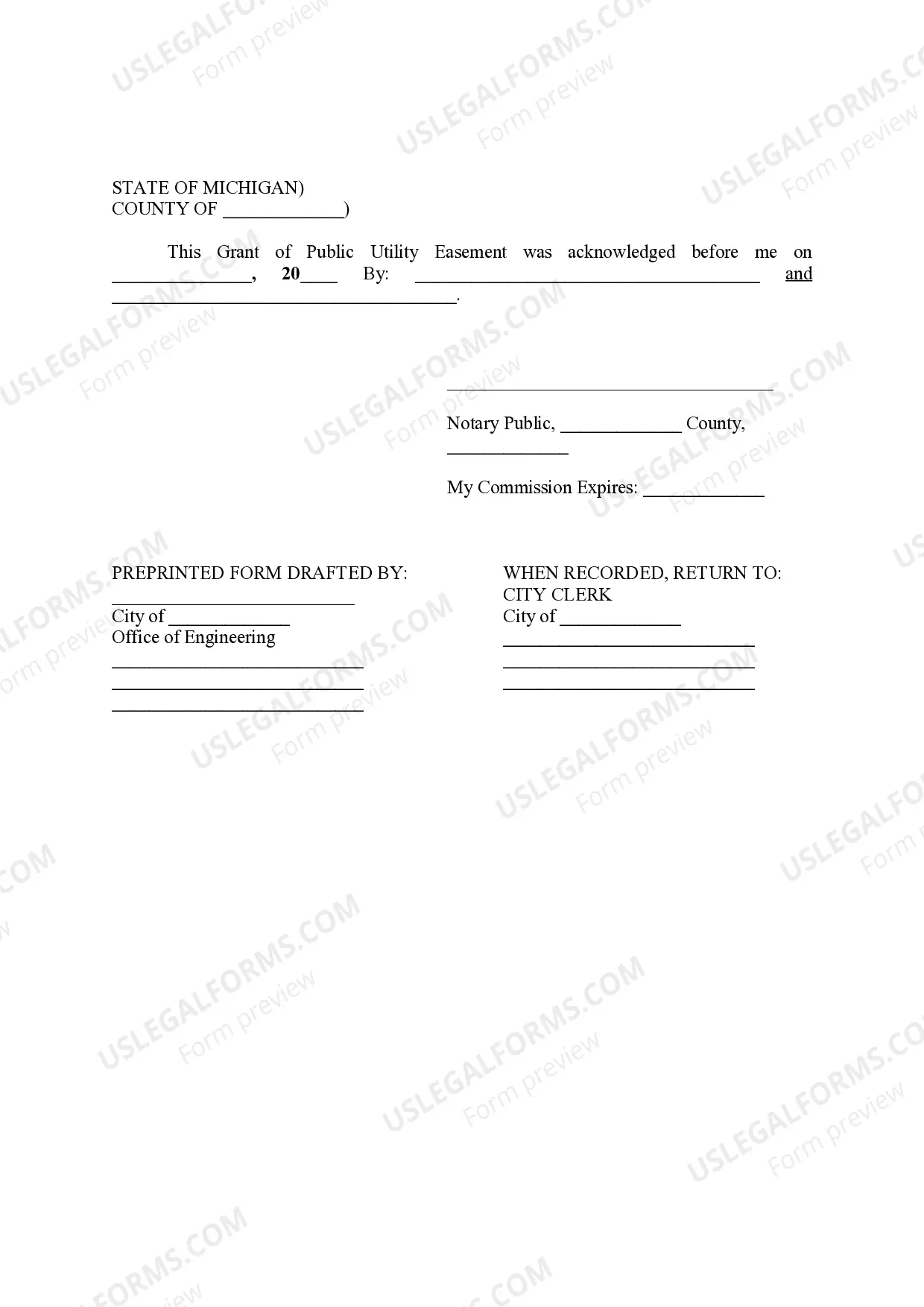 Preview Public Utility Easement