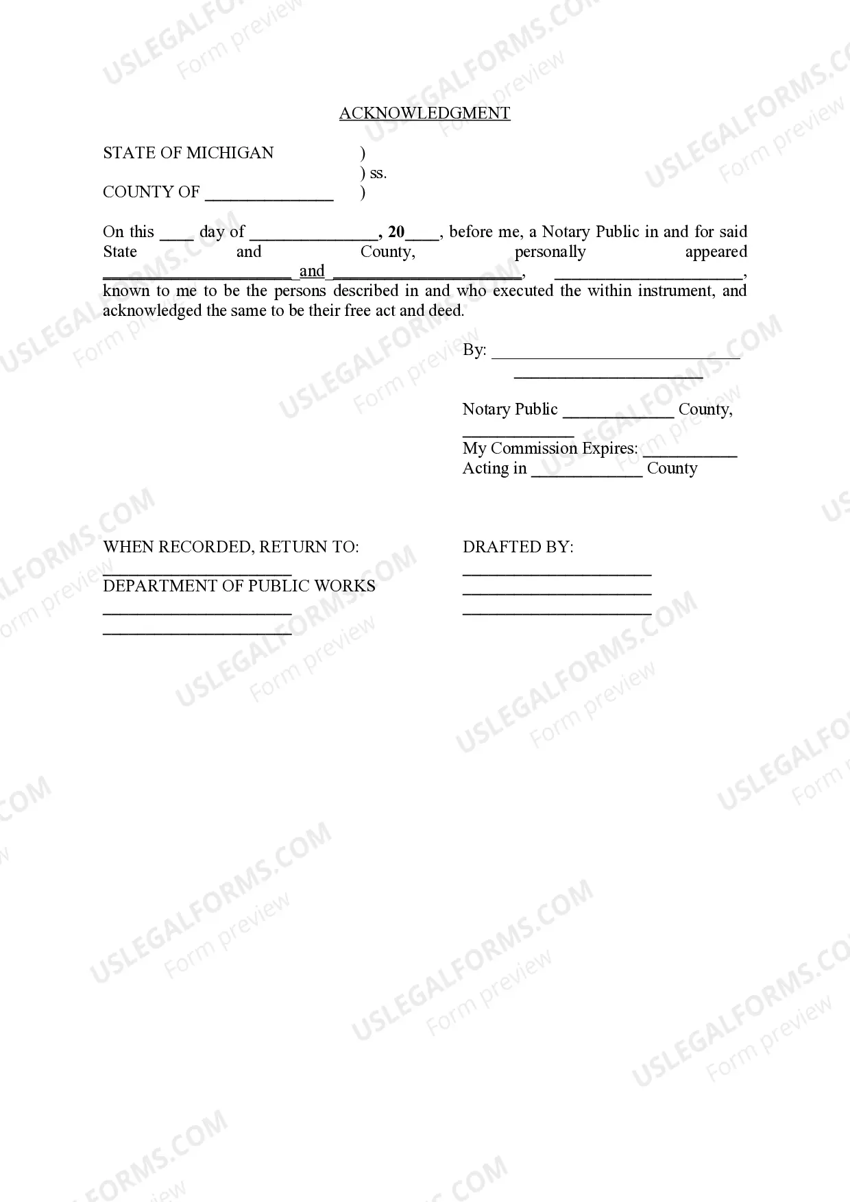 Preview Utility Easement