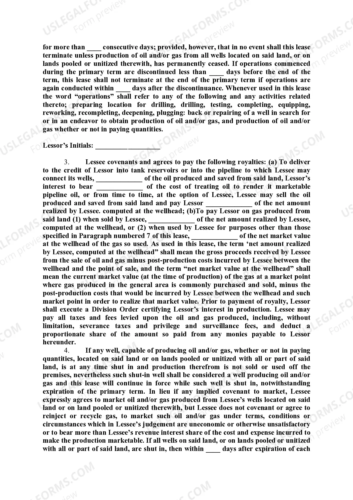 Preview Oil and Gas Lease