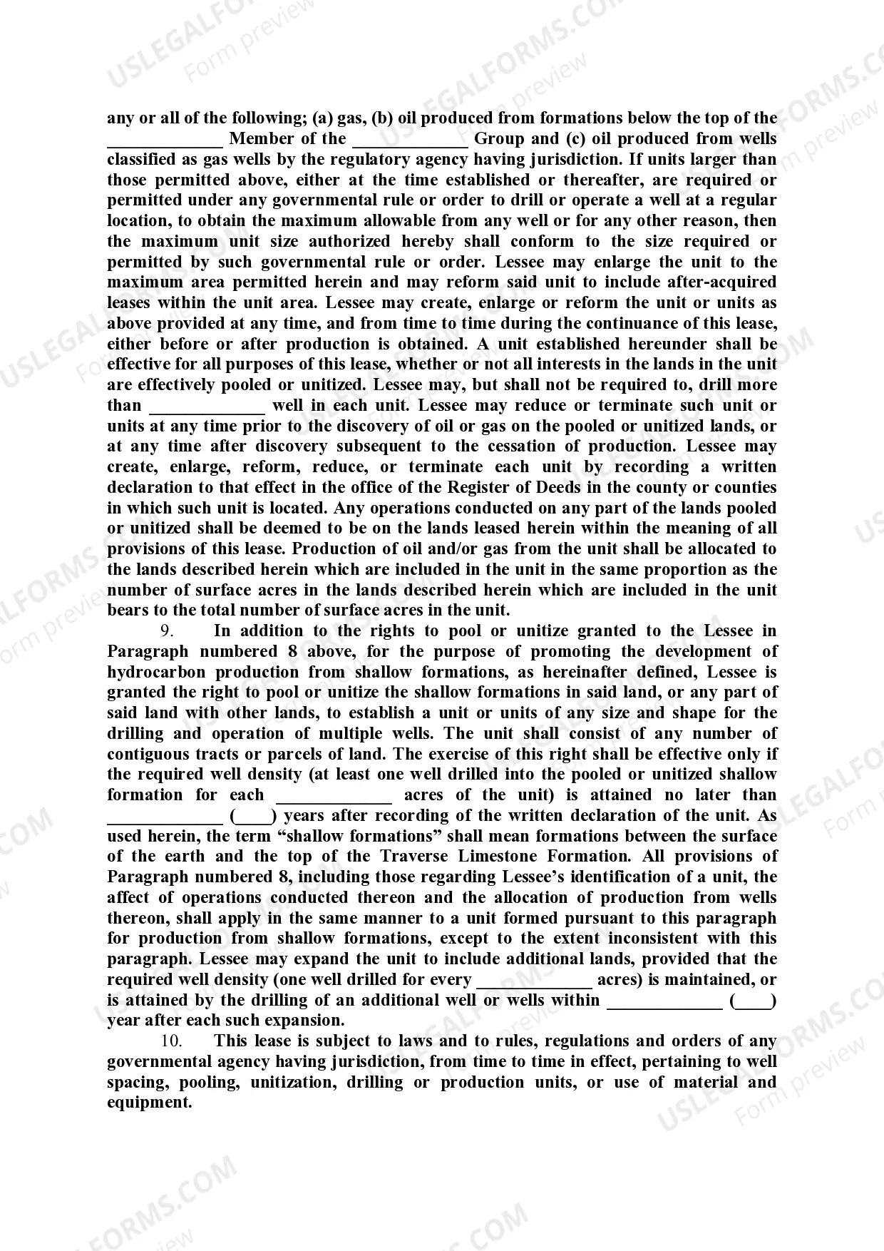 Preview Oil and Gas Lease