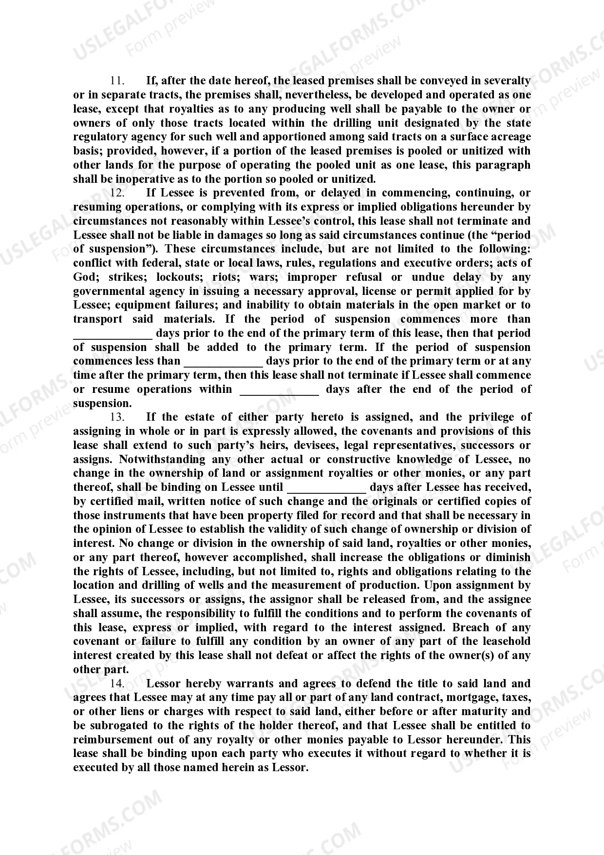 Preview Oil and Gas Lease