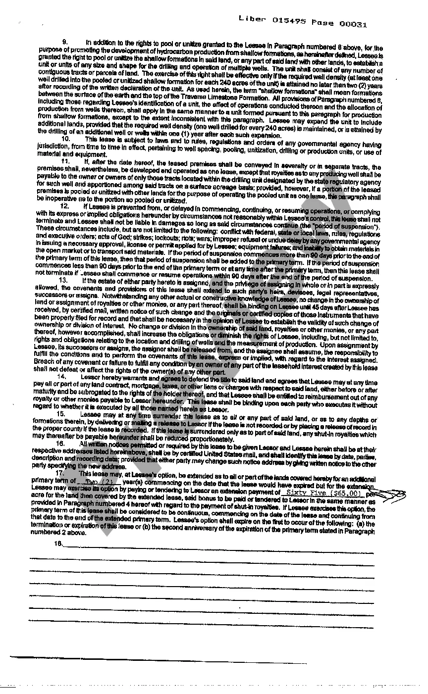 Preview Oil And Gas Lease