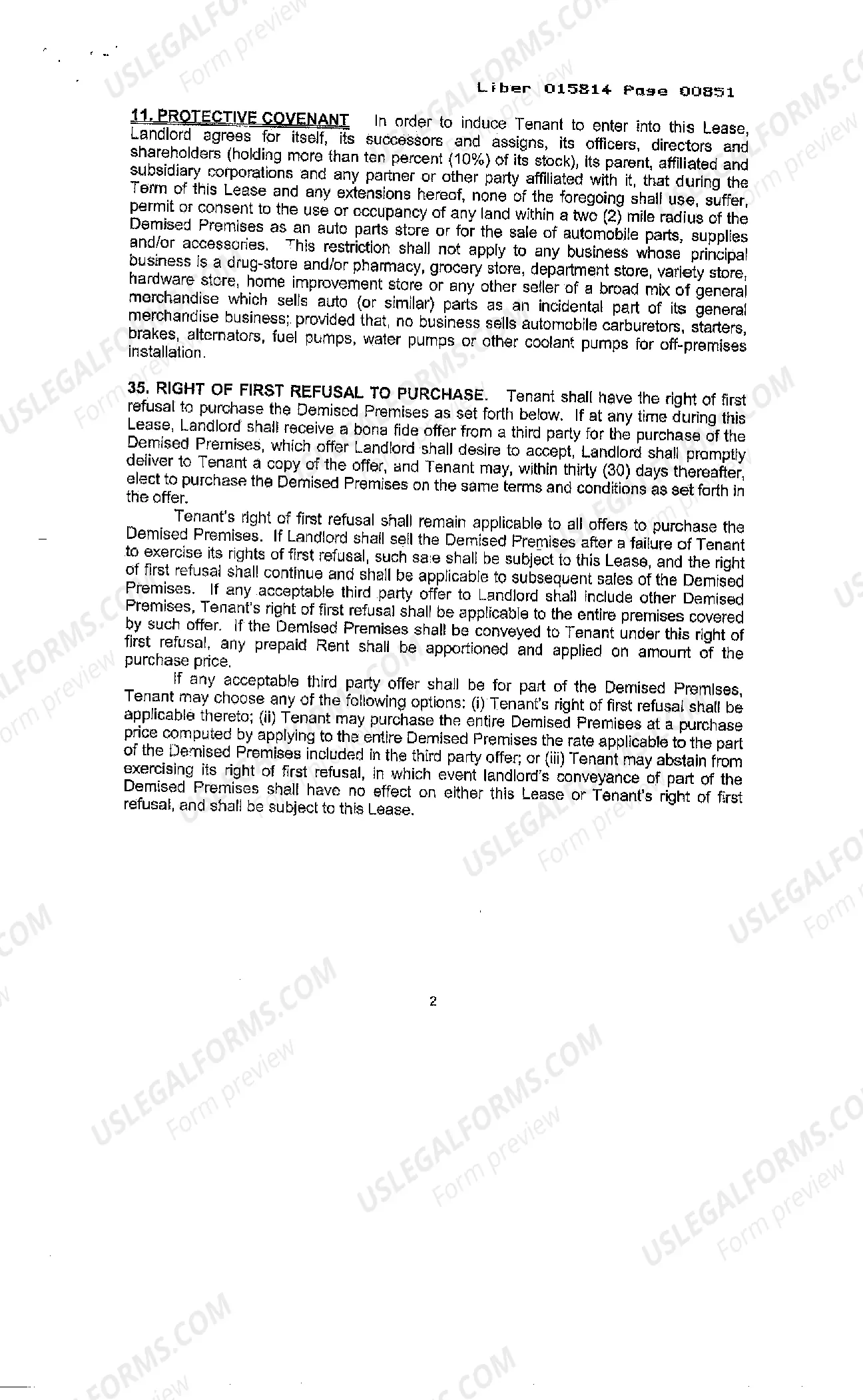 Preview Short form Lease