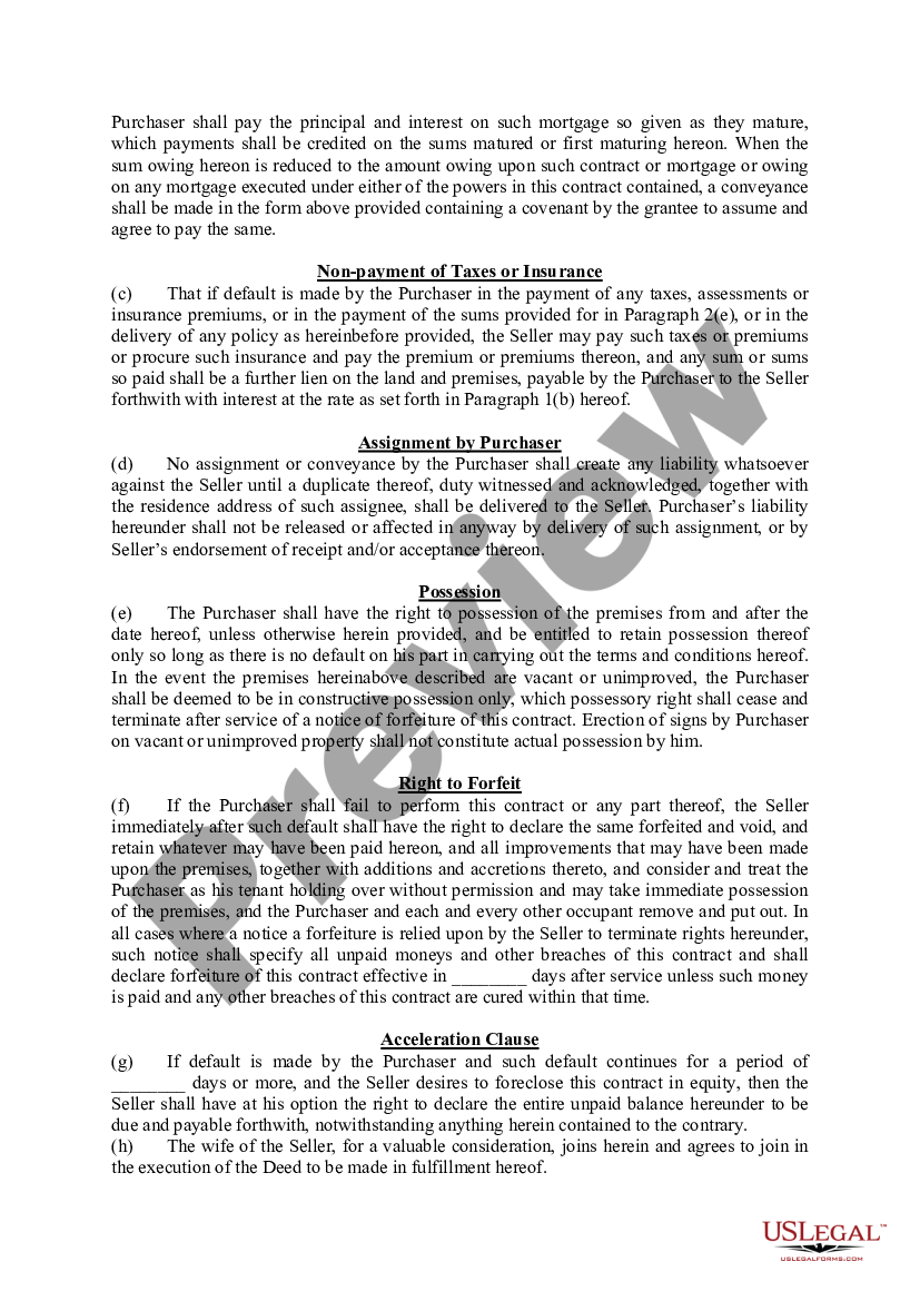 Michigan Land Contract Template With Word Bank US Legal Forms