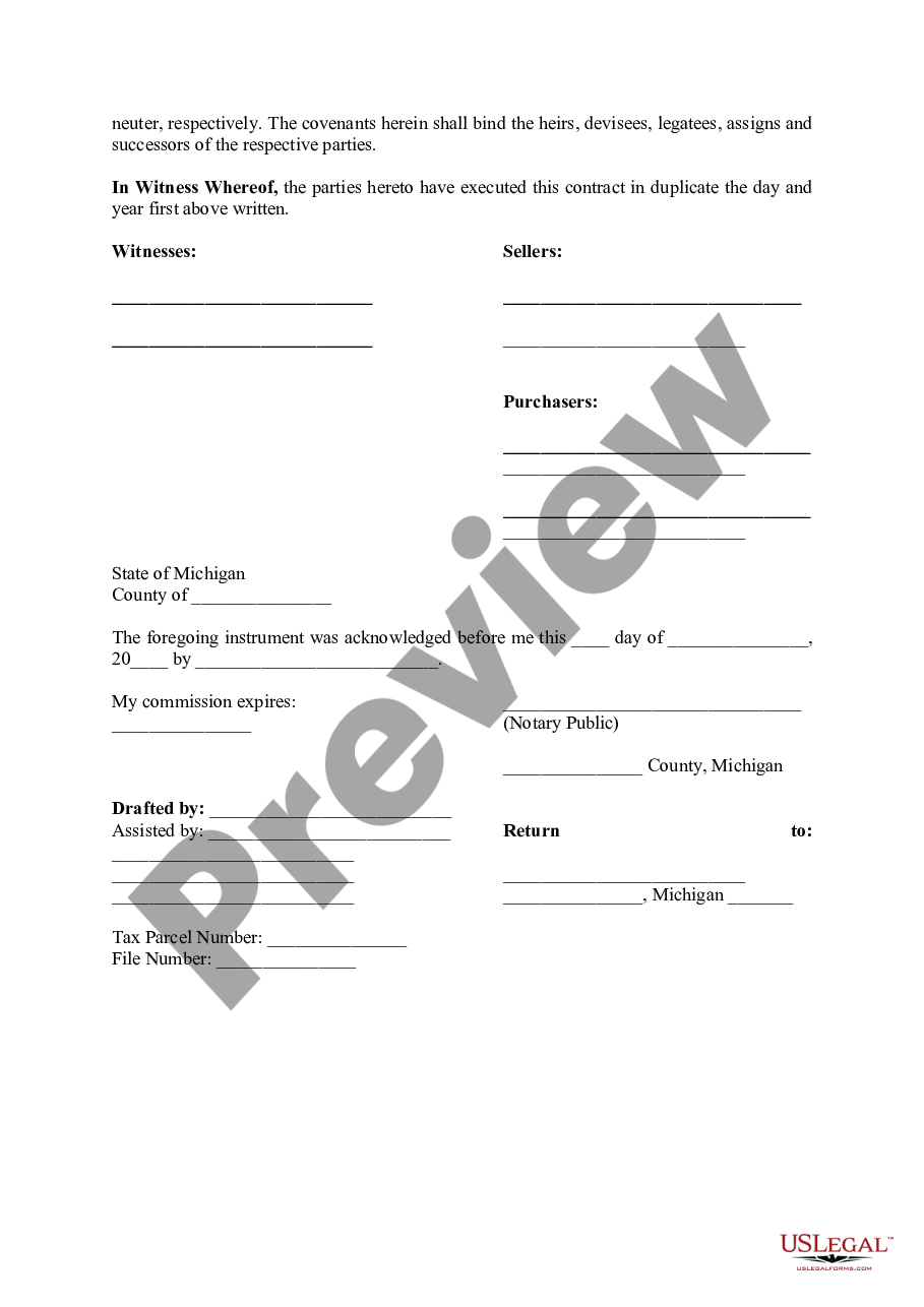 Michigan Land Contract Template With Word US Legal Forms
