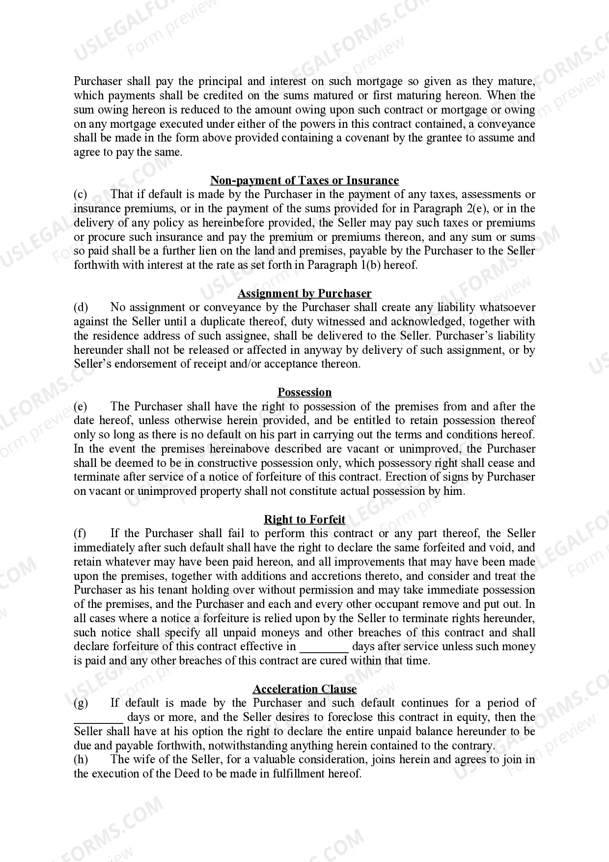 Preview Land Contract