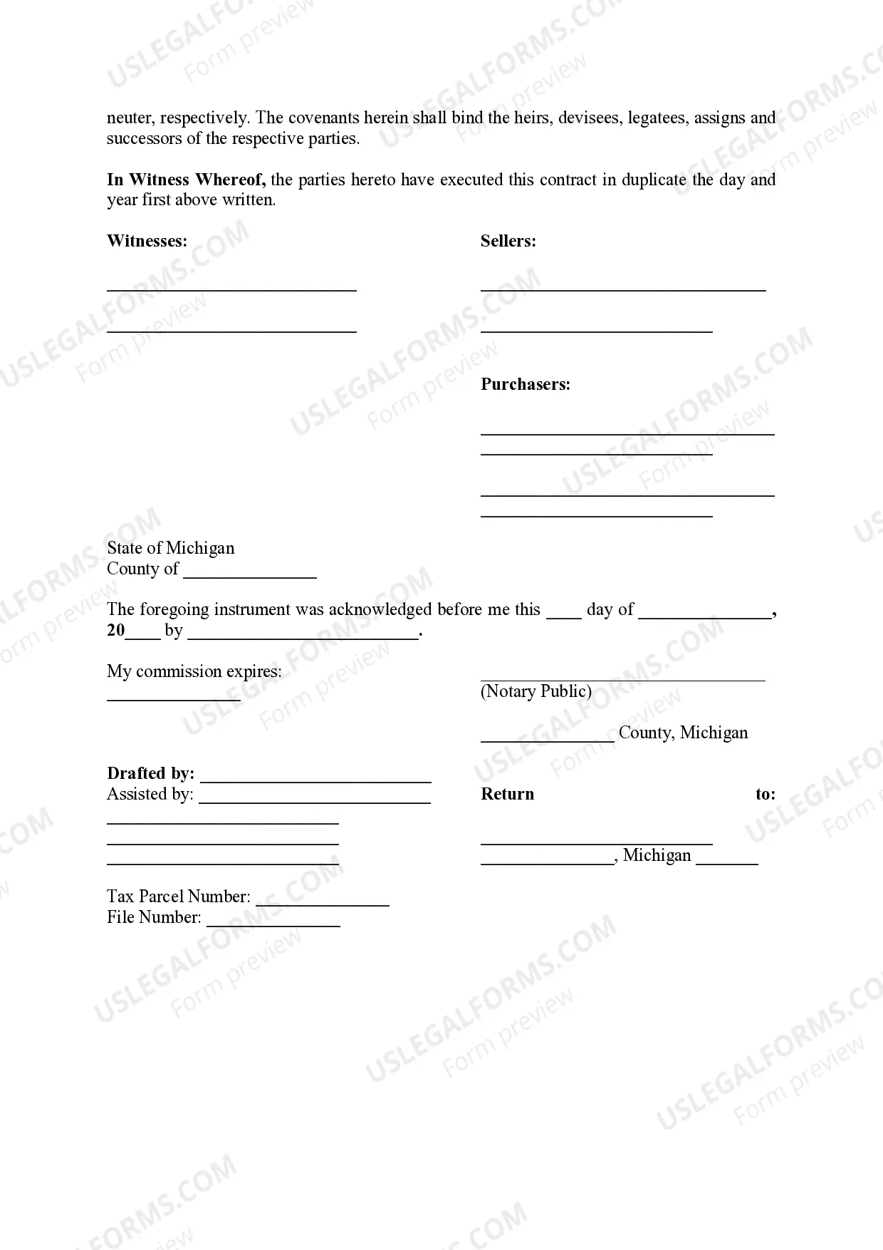 Preview Land Contract