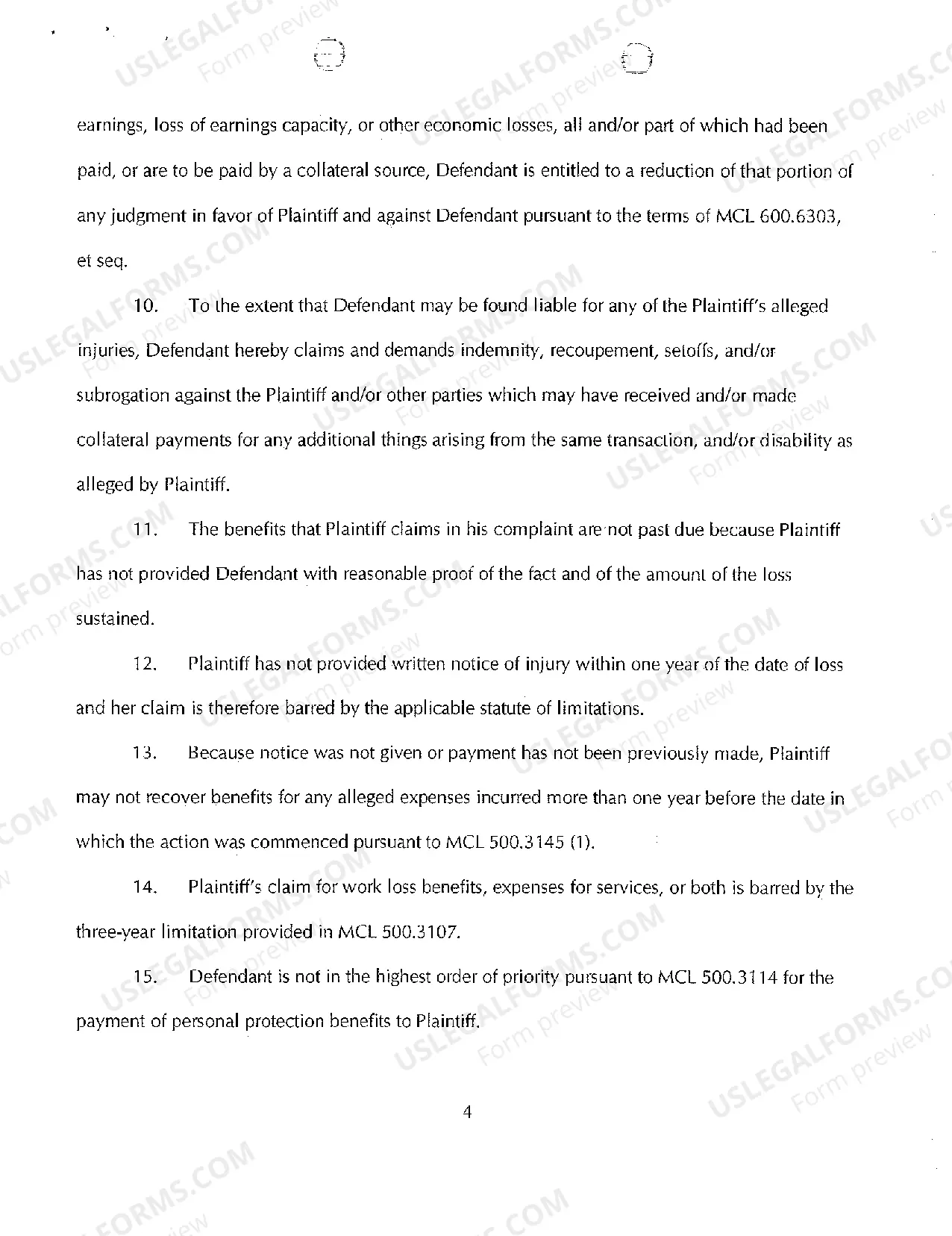 Preview A02 Defendant's Answer to Complaint, Reliance Upon Jury Demand And Affirmative And Or Special Defenses