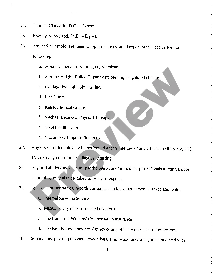 Get A09 Defendant's Preliminary Witness List Preview A09 Defendant's Preliminary Witness List