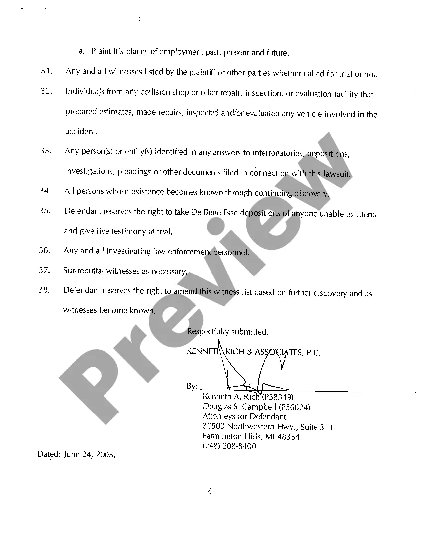 Get A09 Defendant's Preliminary Witness List Preview A09 Defendant's Preliminary Witness List