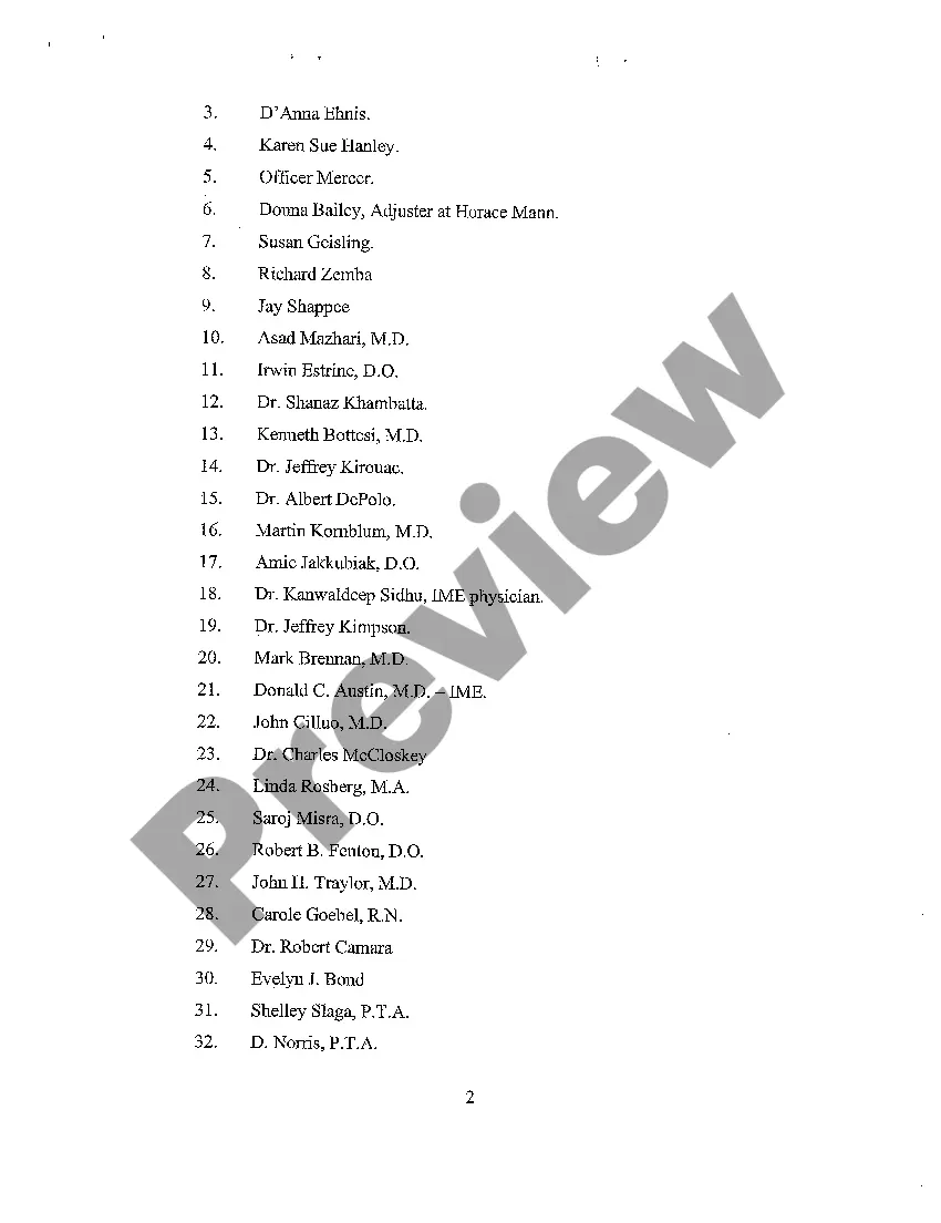 Preview A11 Defendant's First Amended Witness List