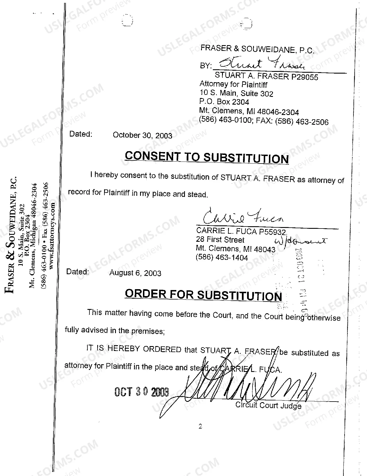 Preview A12 Substitution of Attorneys
