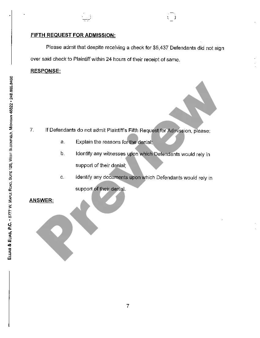 Preview A02 Plaintiff's First Interrogatories And Request for Admissions to Defendant